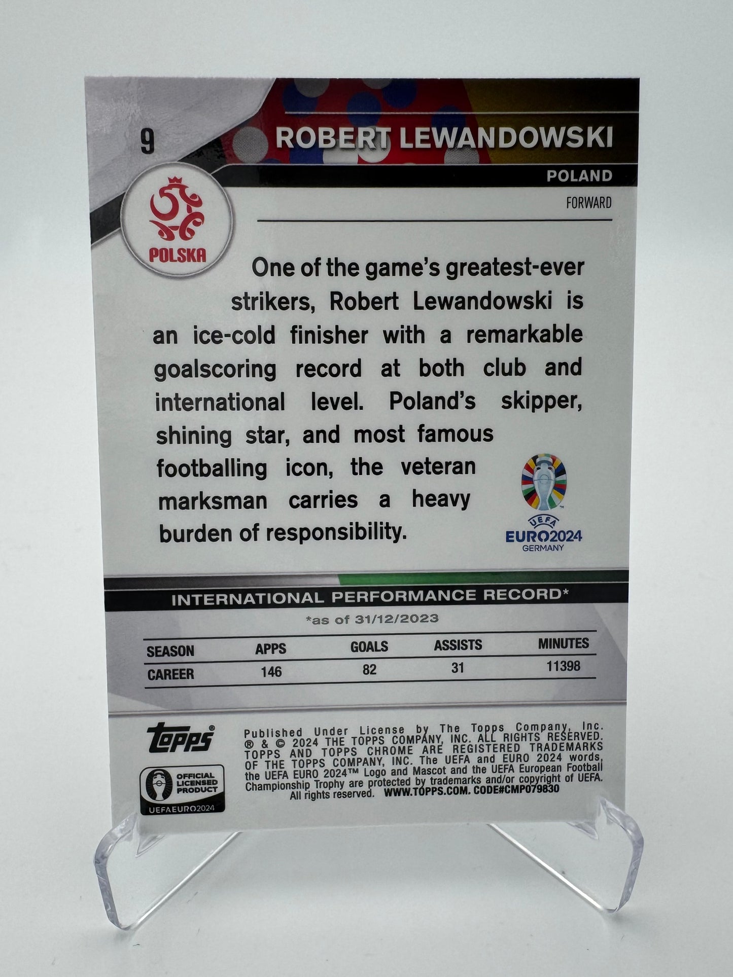 Robert Lewandowski - Poland - Topps Chrome Euro 2024 - 023/125