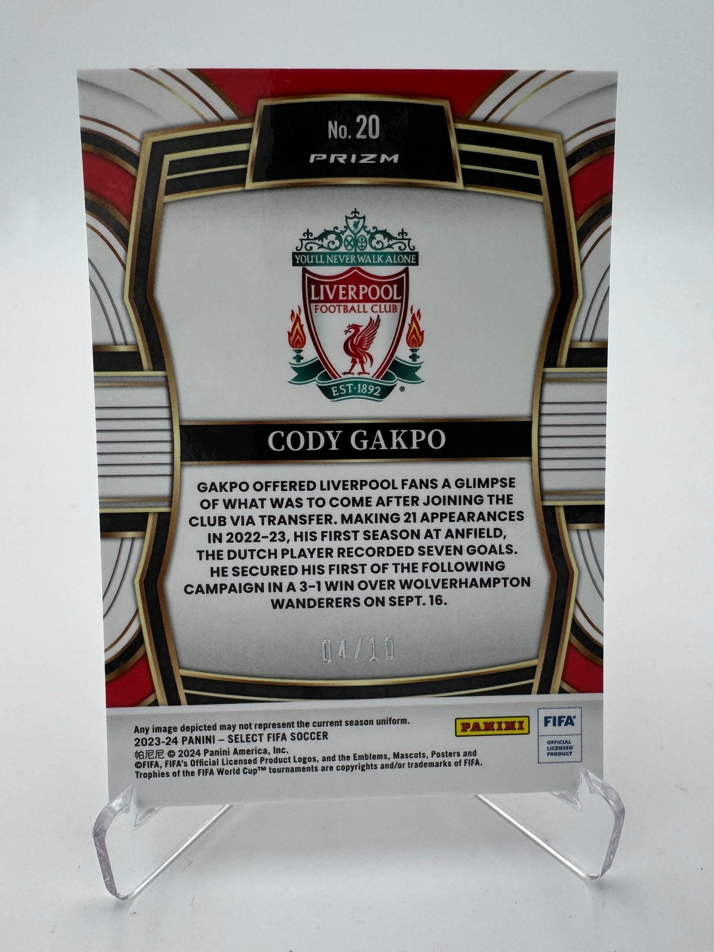 Cody Gakpo - Liverpool FC - Panini Select FIFA 23/24 - Equalizers - 04/10