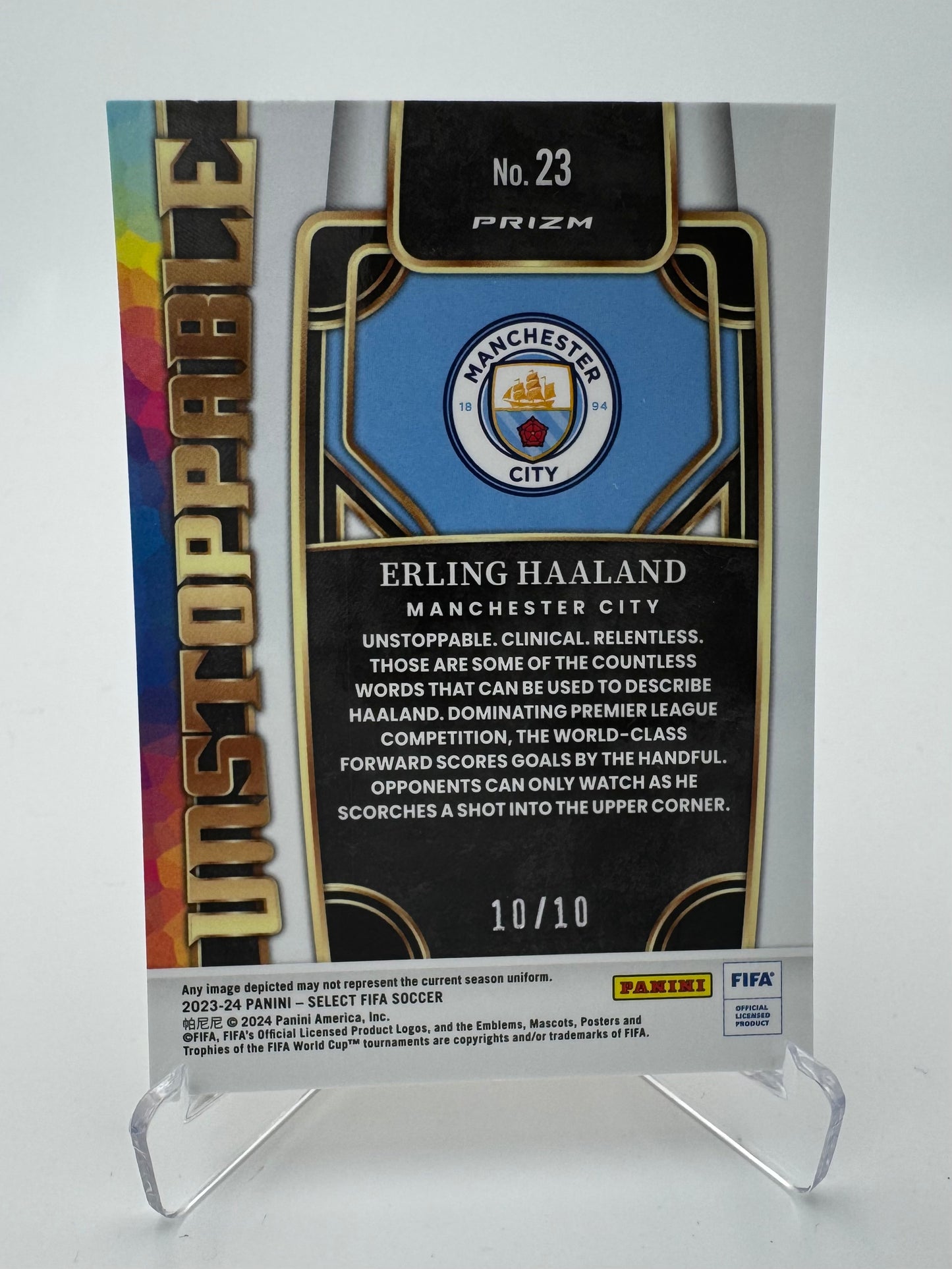 Erling Haaland - Manchester City - Panini Select FIFA 23/24 - Unstoppable - 10/10