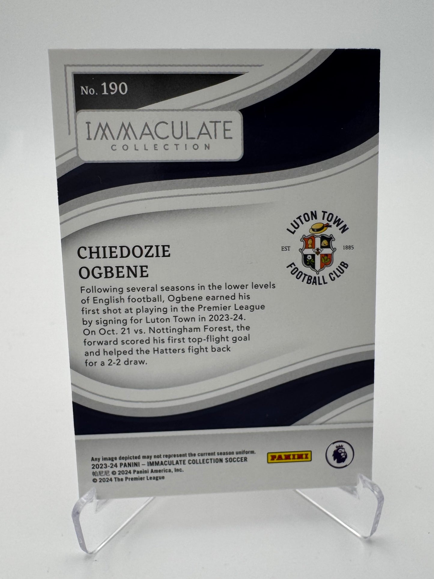 Chiedozie Ogbene RC - Luton Town FC - Panini Immaculate 23/24 - 51/60