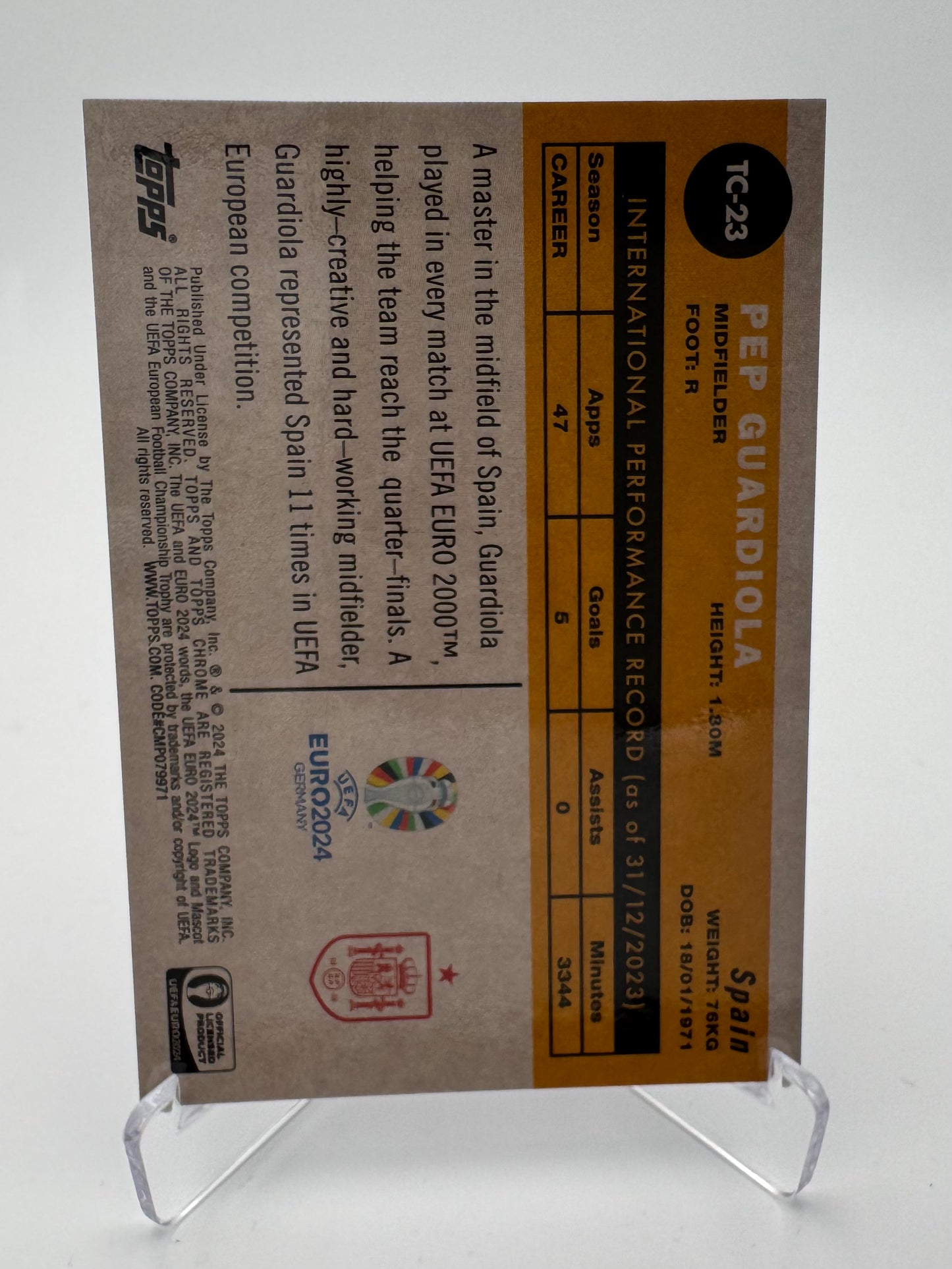 Guardiola - FC Barcelona - Topps Chrome Euro 2024 - 10/10