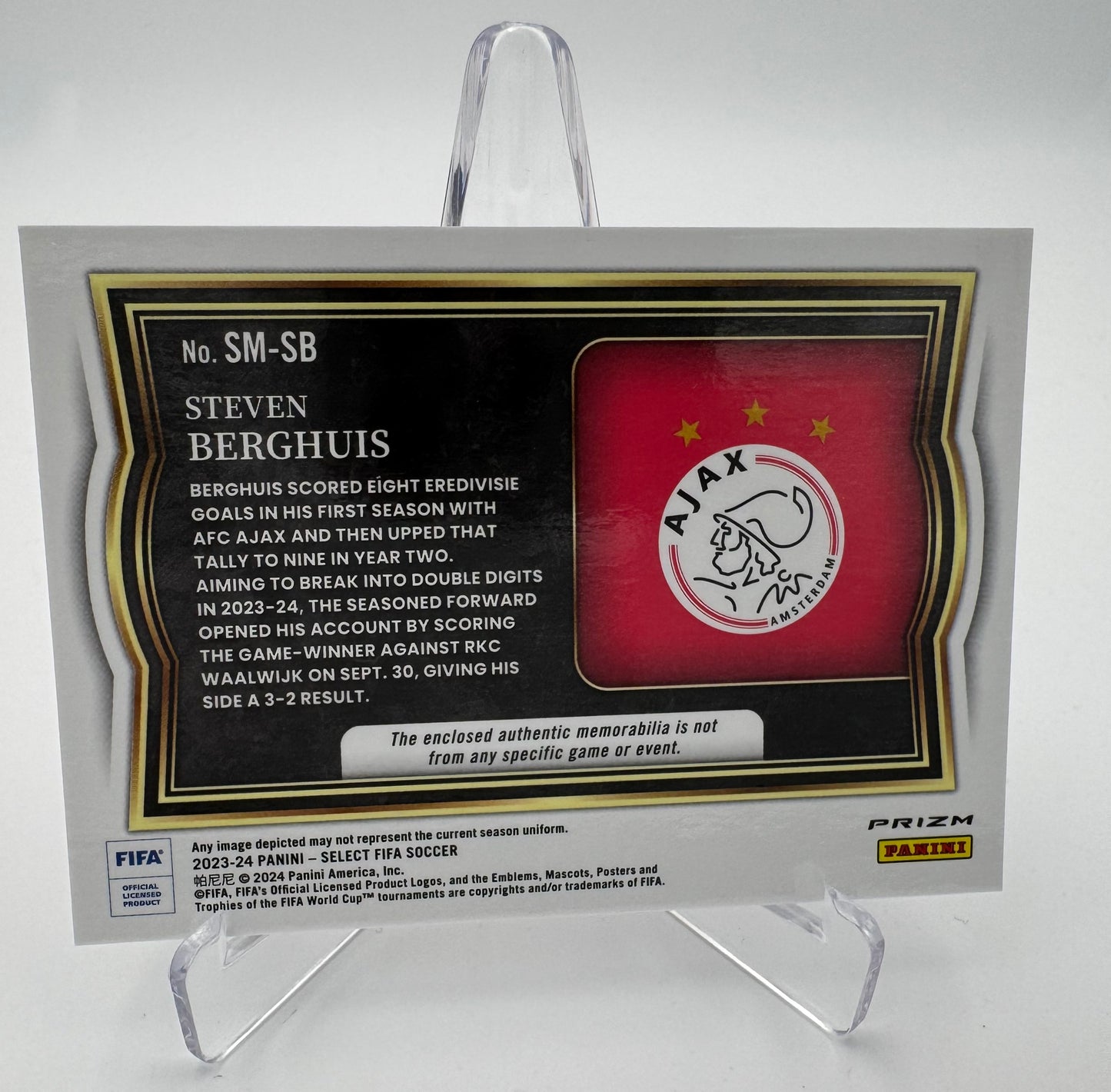Steven Berghuis - AFC Ajax - Panini Select Fifa 23/24 - Relic