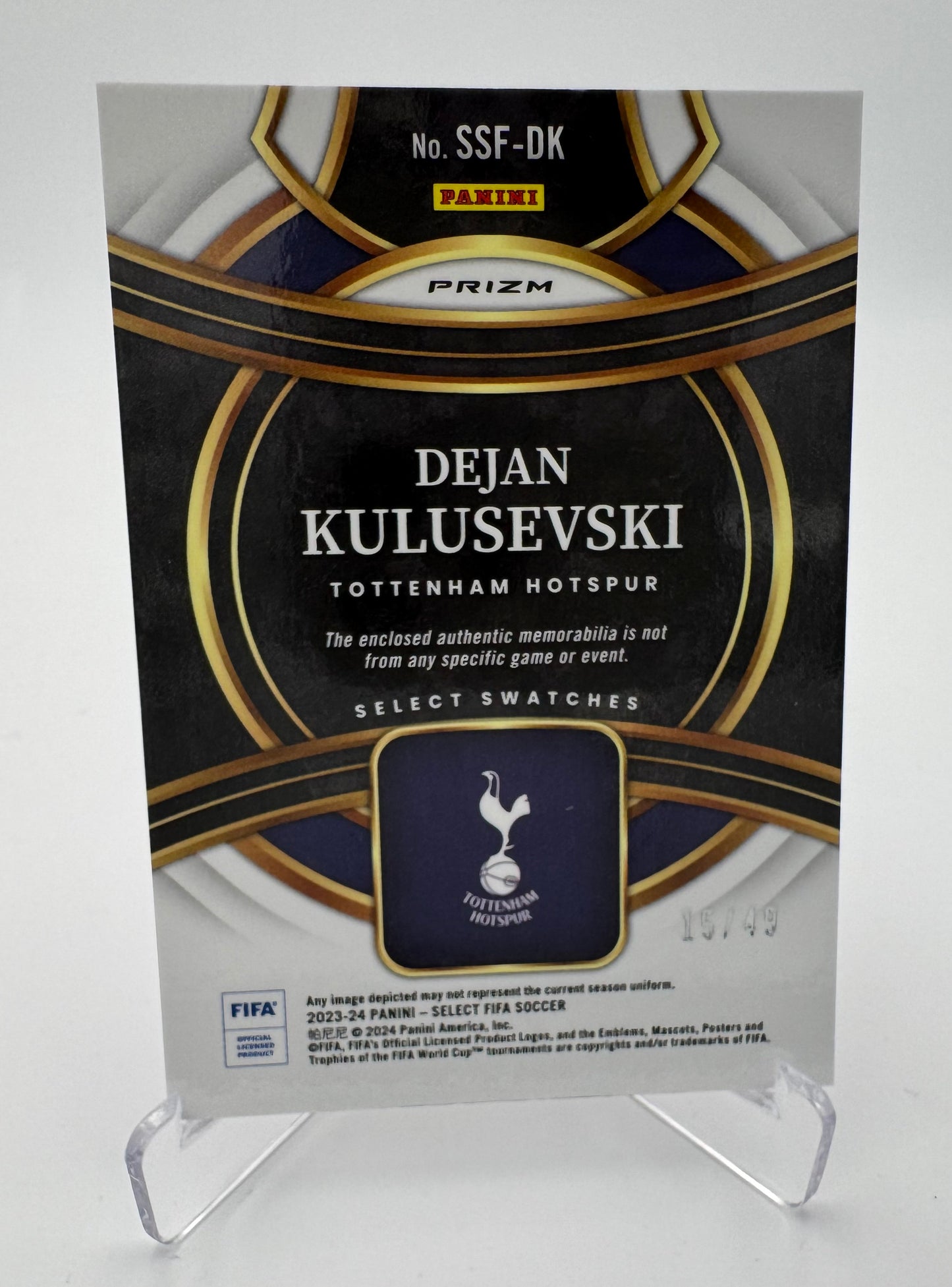 Dejan Kulusevski - Tottenham Hotspur - Panini Select Fifa 23/24 - Relic 15/49