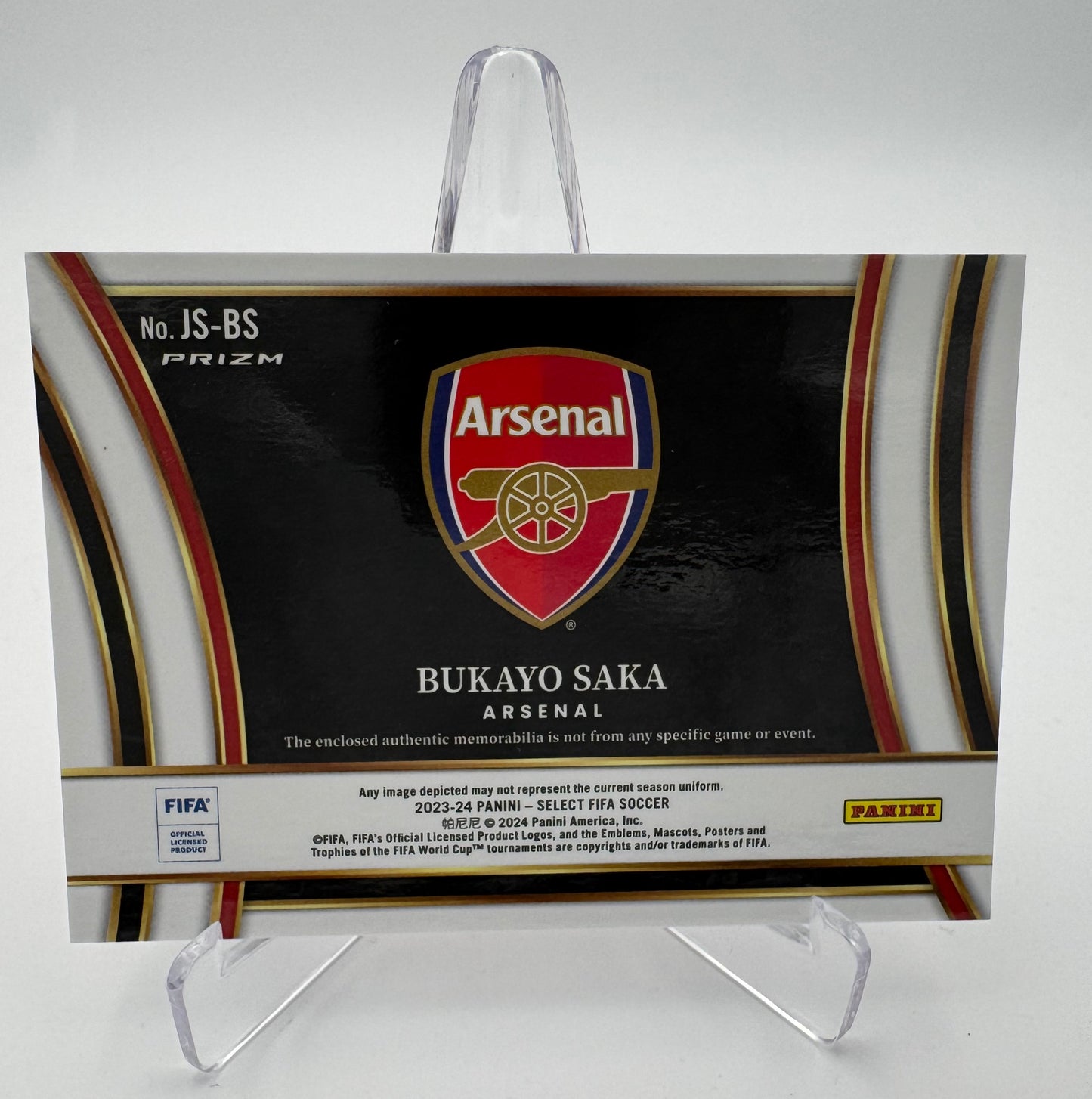 Bukayo Saka - Arsenal - Panini Select Fifa 23/24 - Relic