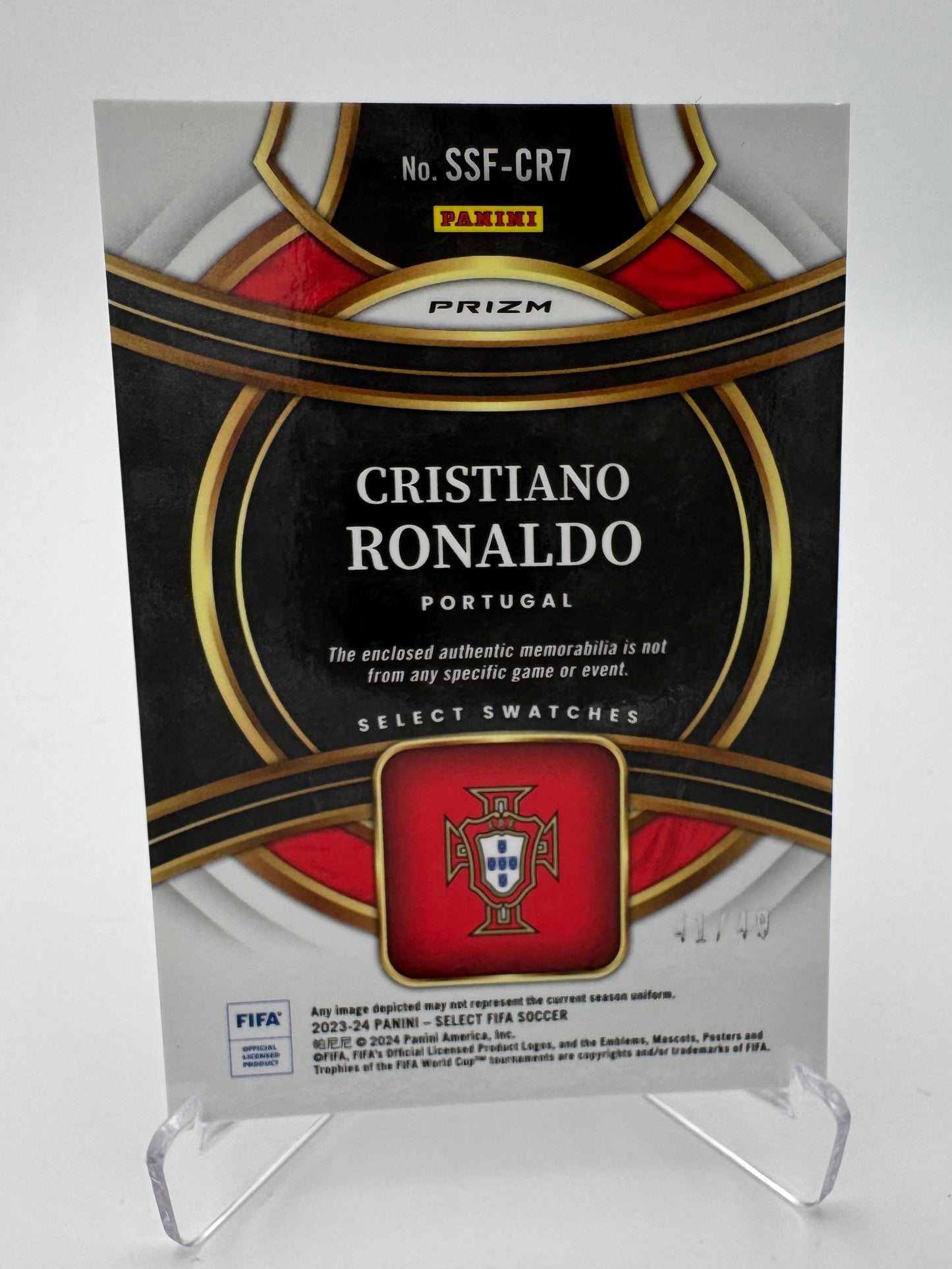 Cristiano Ronaldo - Portugal - Panini Select Fifa 23/24 - Relic - 41/49