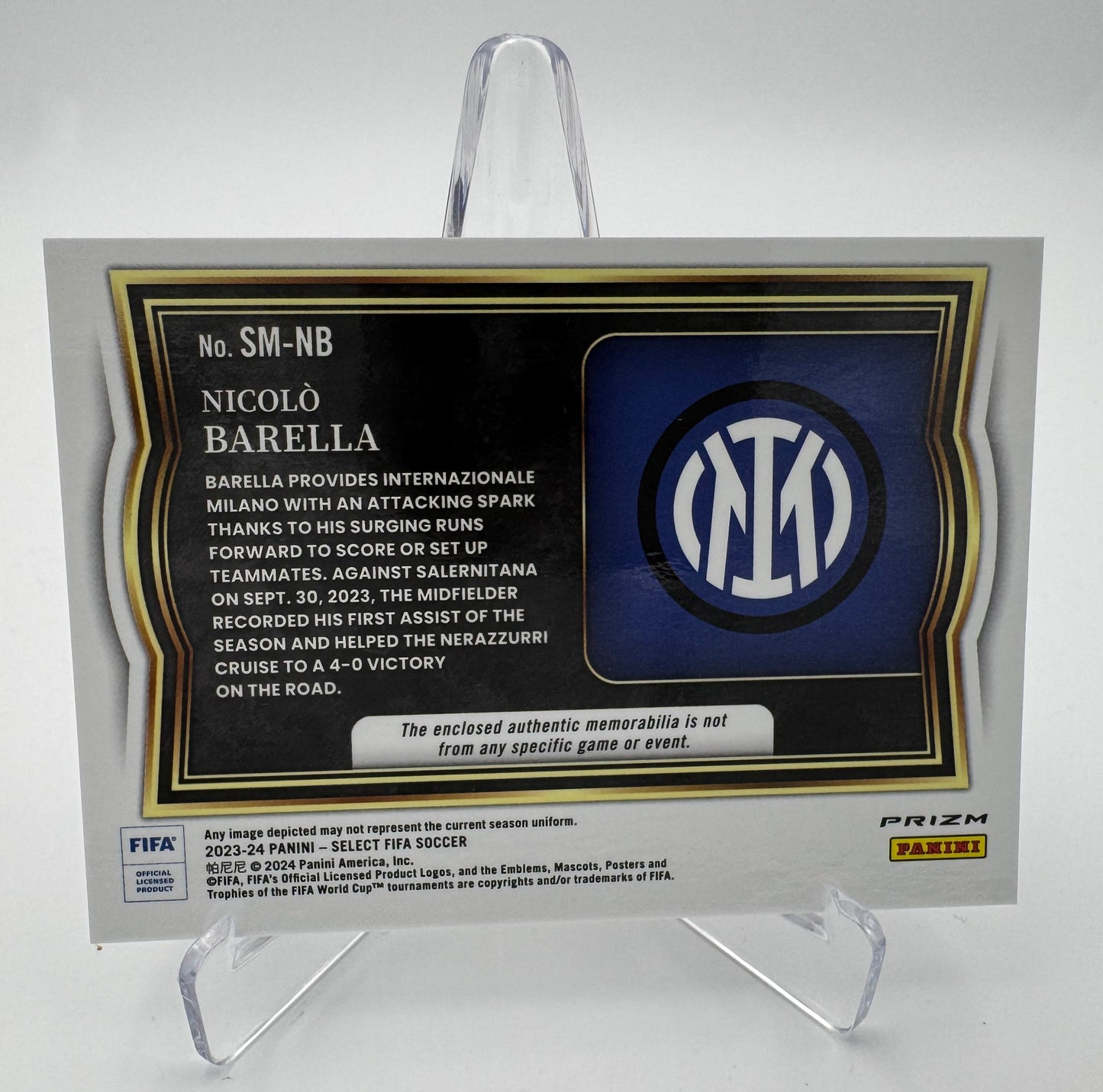 Nicolo Barella - FC Internazionale Milano - Panini Select Fifa 23/24 - Relic