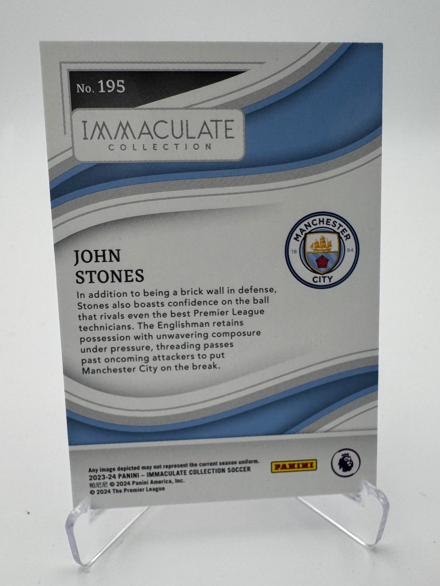 John Stones - Manchester City - Panini Immaculate 23/24 - 40/60