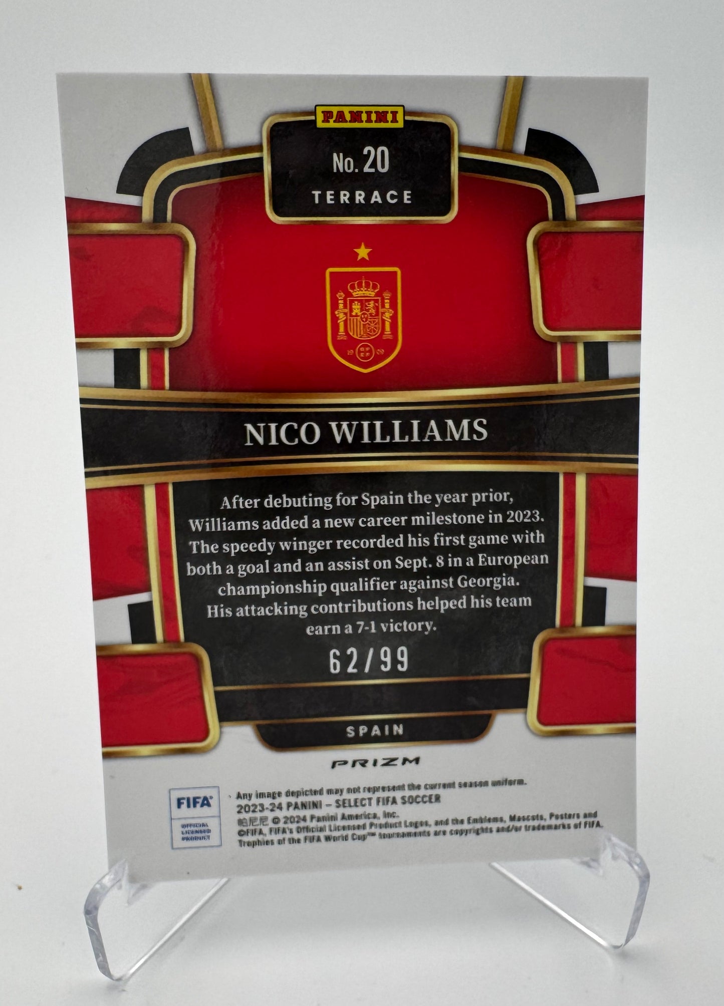 Nico Williams - Spain - Panini Select FIFA 23/24 - 62/99