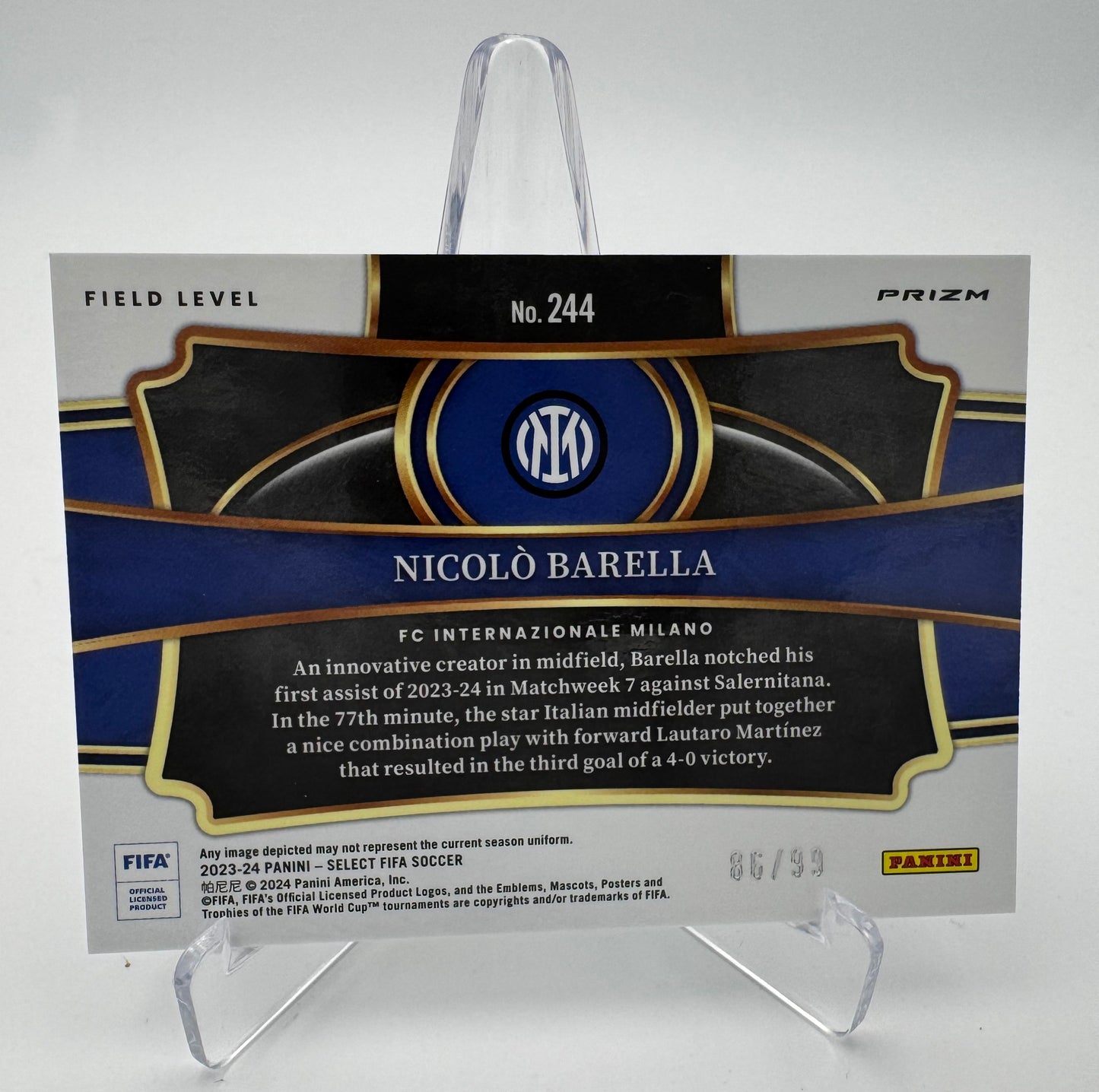 Nicolo Barella - FC Internazionale Milano - Panini Select Fifa 23/24 - 86/99