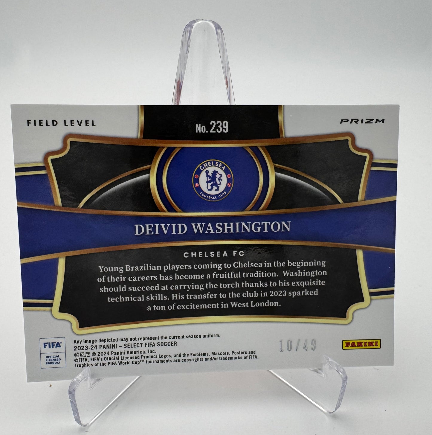 Deivid Washington RC - Chelsea FC - Panini Select FIFA 23/24 - 10/49