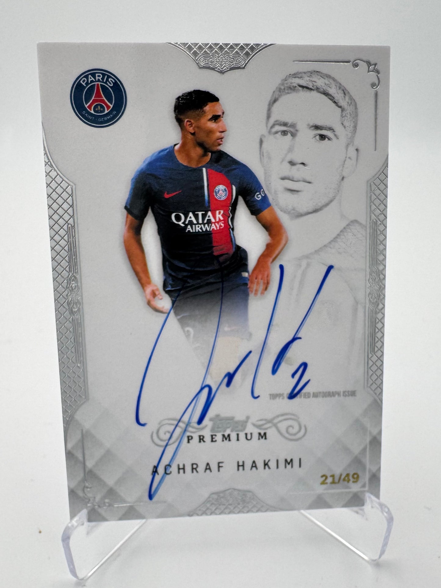 Achraf Hakimi - Paris Saint Germain - Topps Premium PSG 2024 - Auto - 21/49