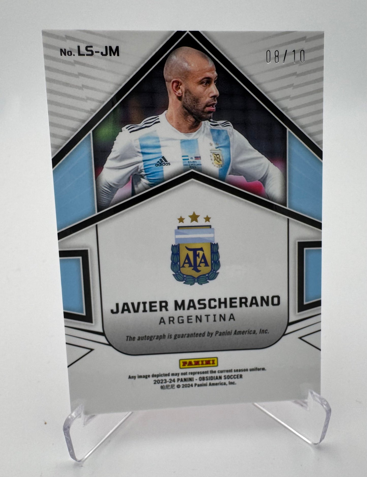 Javier Mascherano - Argentina - Panini Obsidian 23/24 - Auto - 08/10