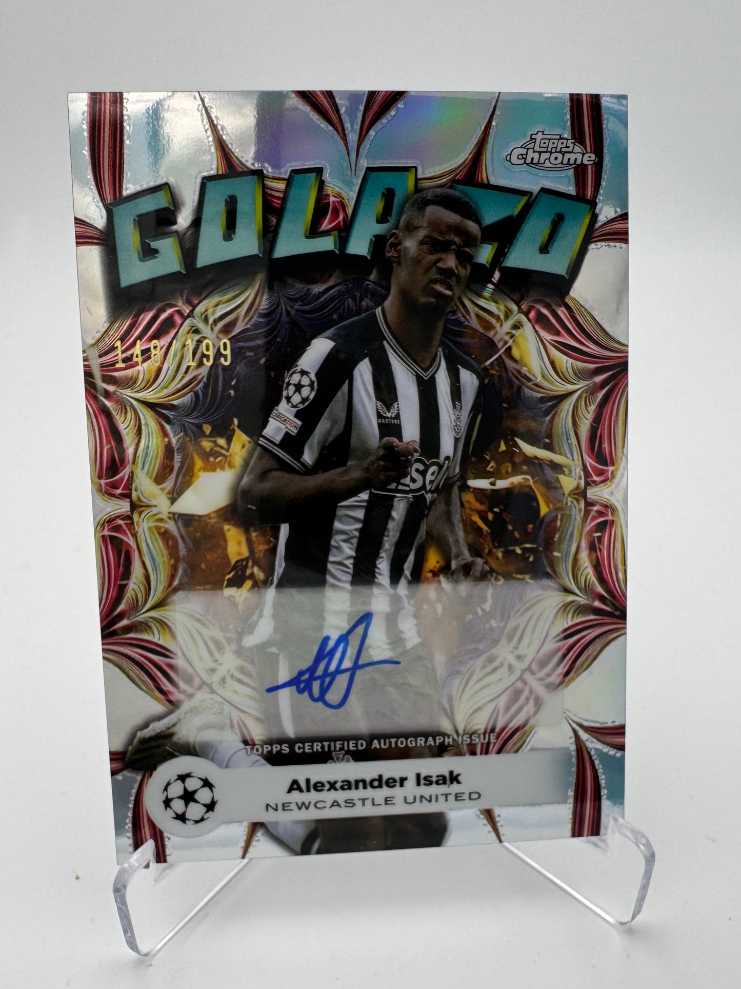 Alexander Isak - Newcastle United - Topps UCC Chrome 2024 - Auto Insert Golazo - 148/199