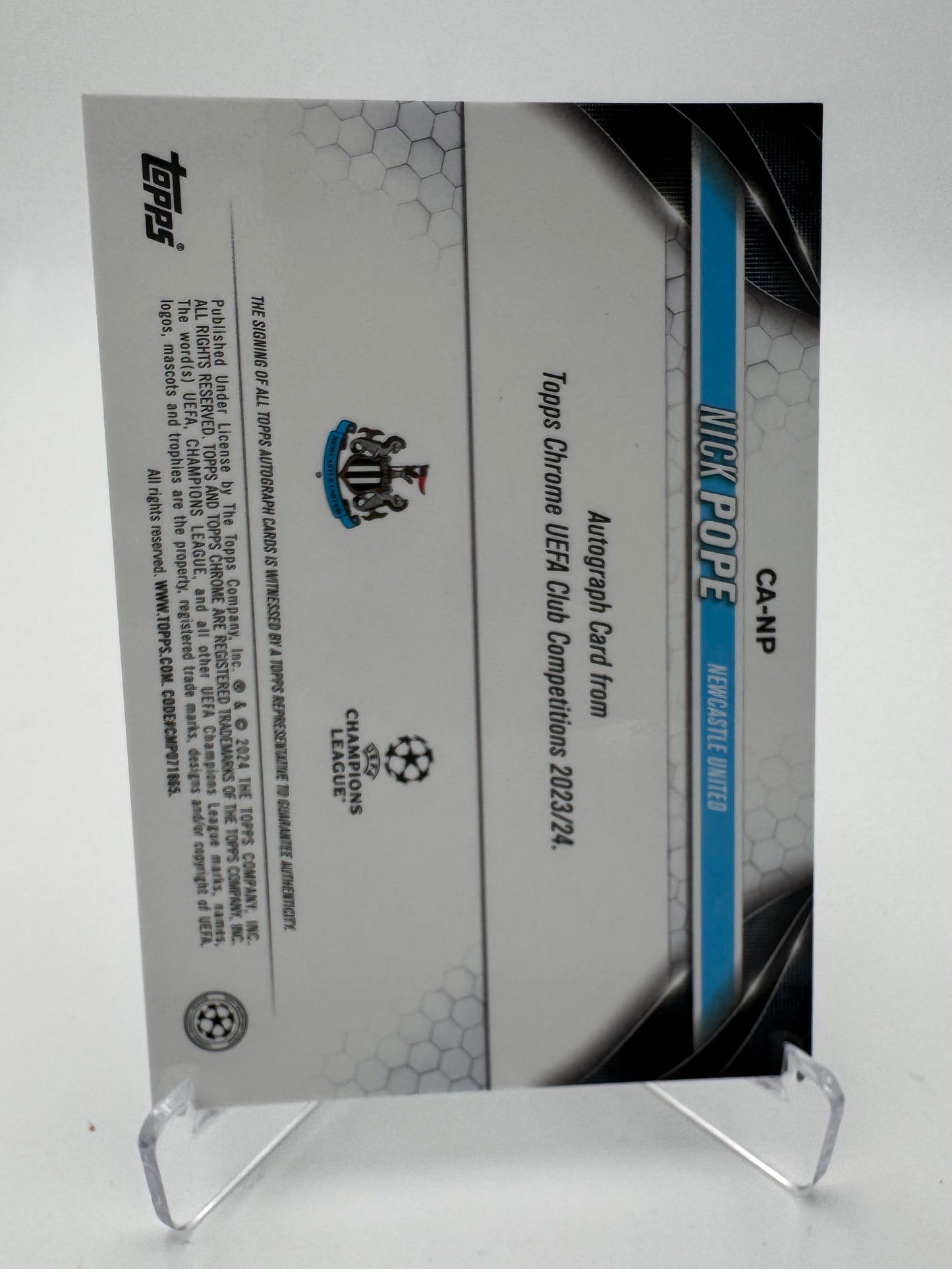 Nick Pope - Newcastle United - Topps UCC Chrome 2024 - Auto