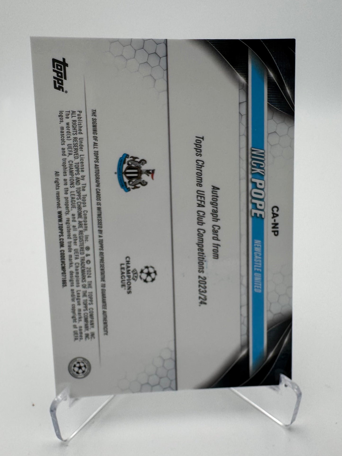 Nick Pope - Newcastle United - Topps UCC Chrome 2024 - Auto 01/99
