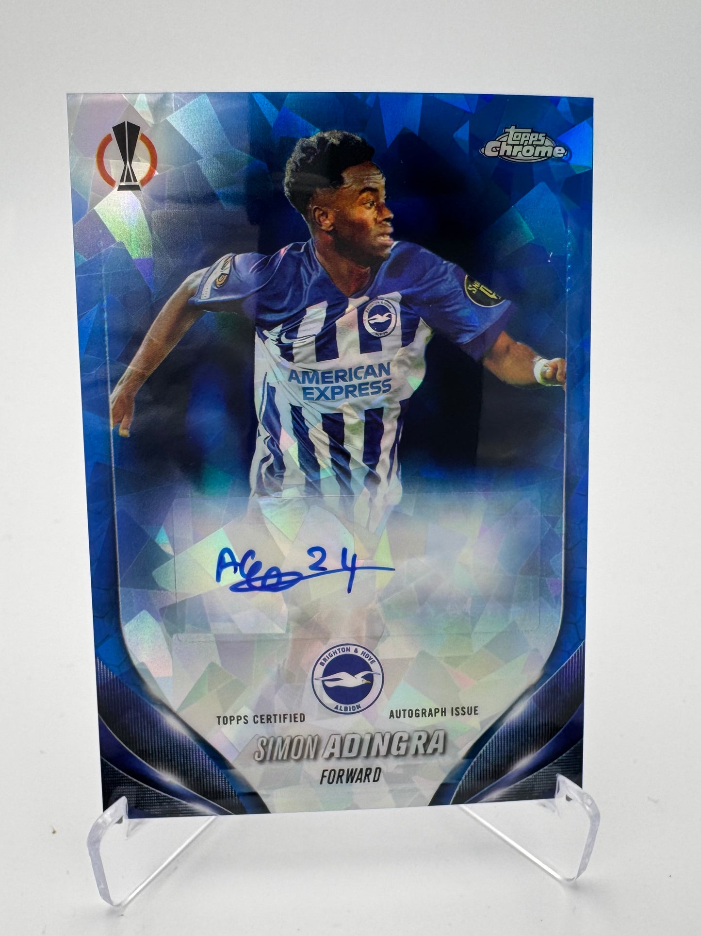 Simon Adingra - Brighton & Hove Albion FC - Topps Chrome Sapphire UCC 2024 - Auto
