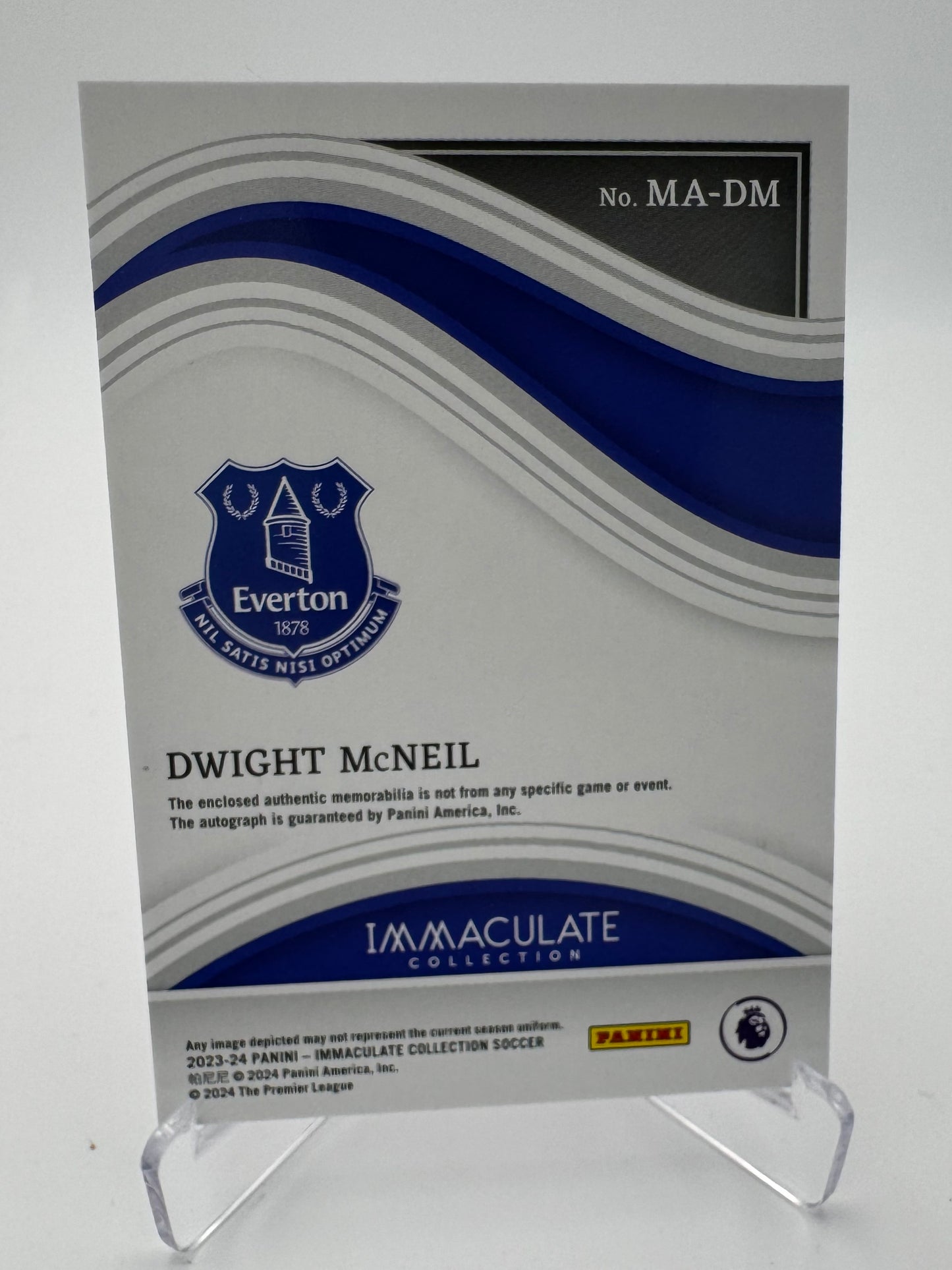 Dwight McNeil - Everton - Panini Immaculate 23/24 - Auto/Relic - 28/99