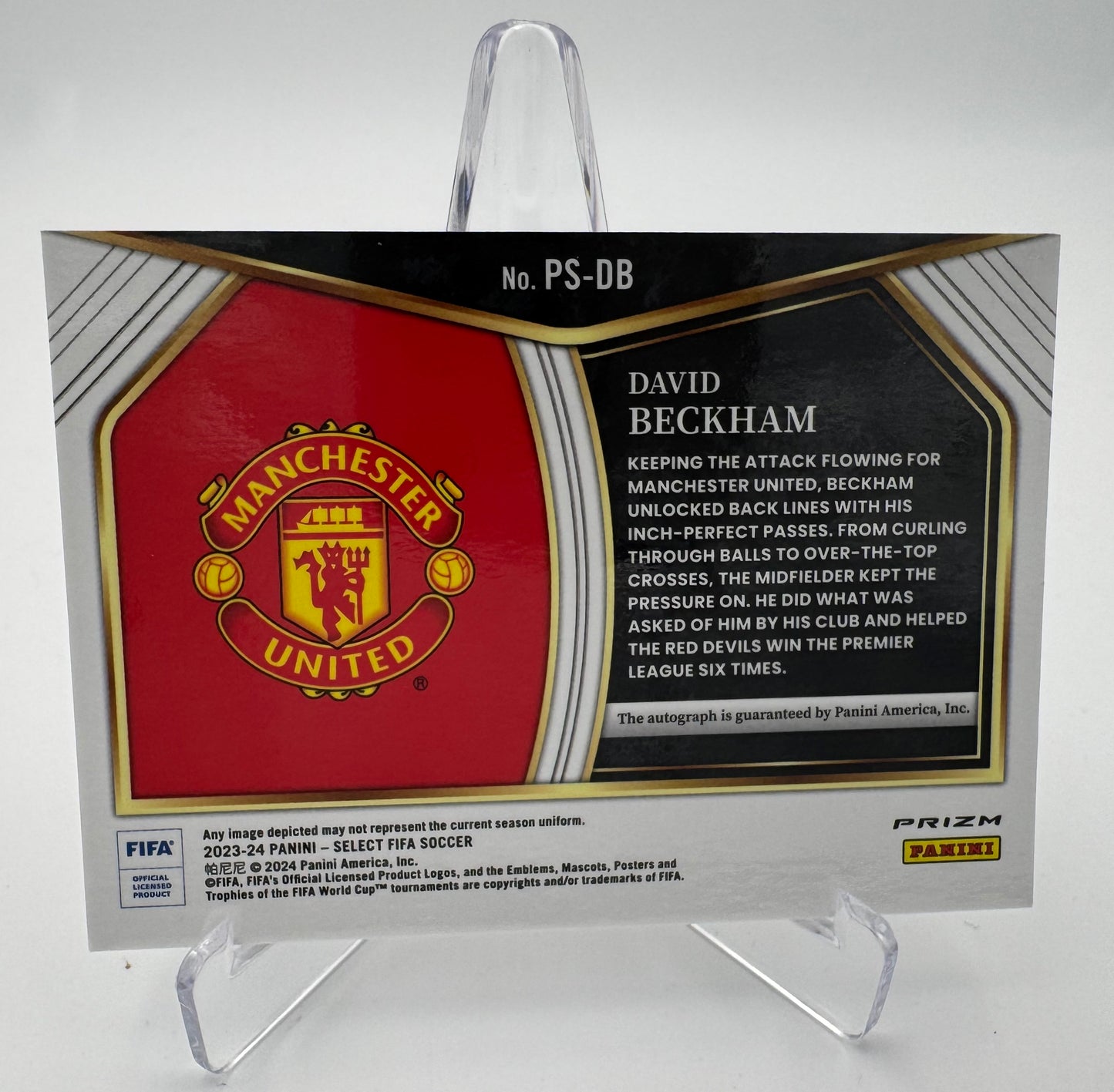 David Beckham - Manchester United - Panini Select FIFA 23/24 - Auto