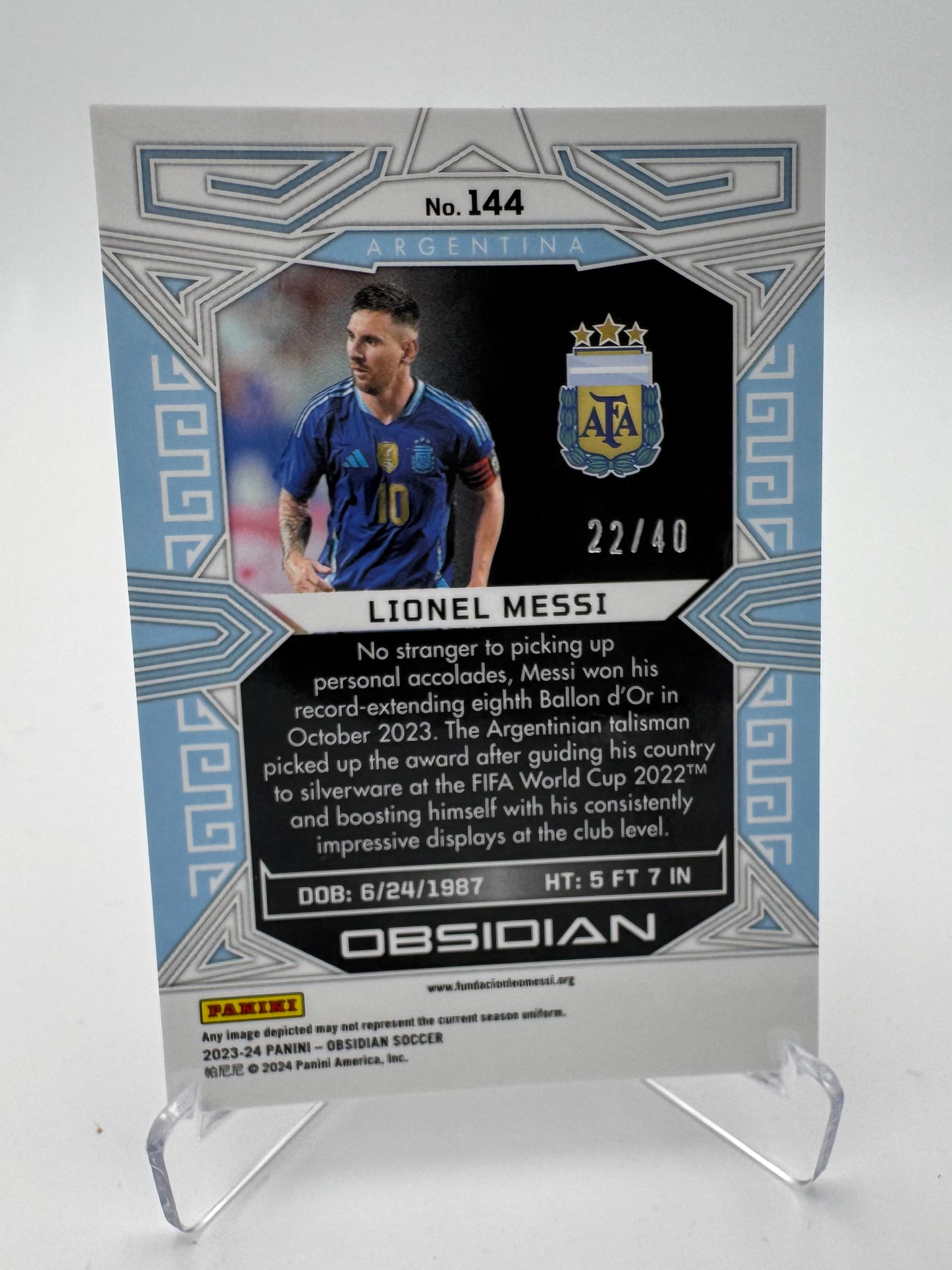 Lionel Messi - Argentina - Panini Obsidian 23/24 - 22/40
