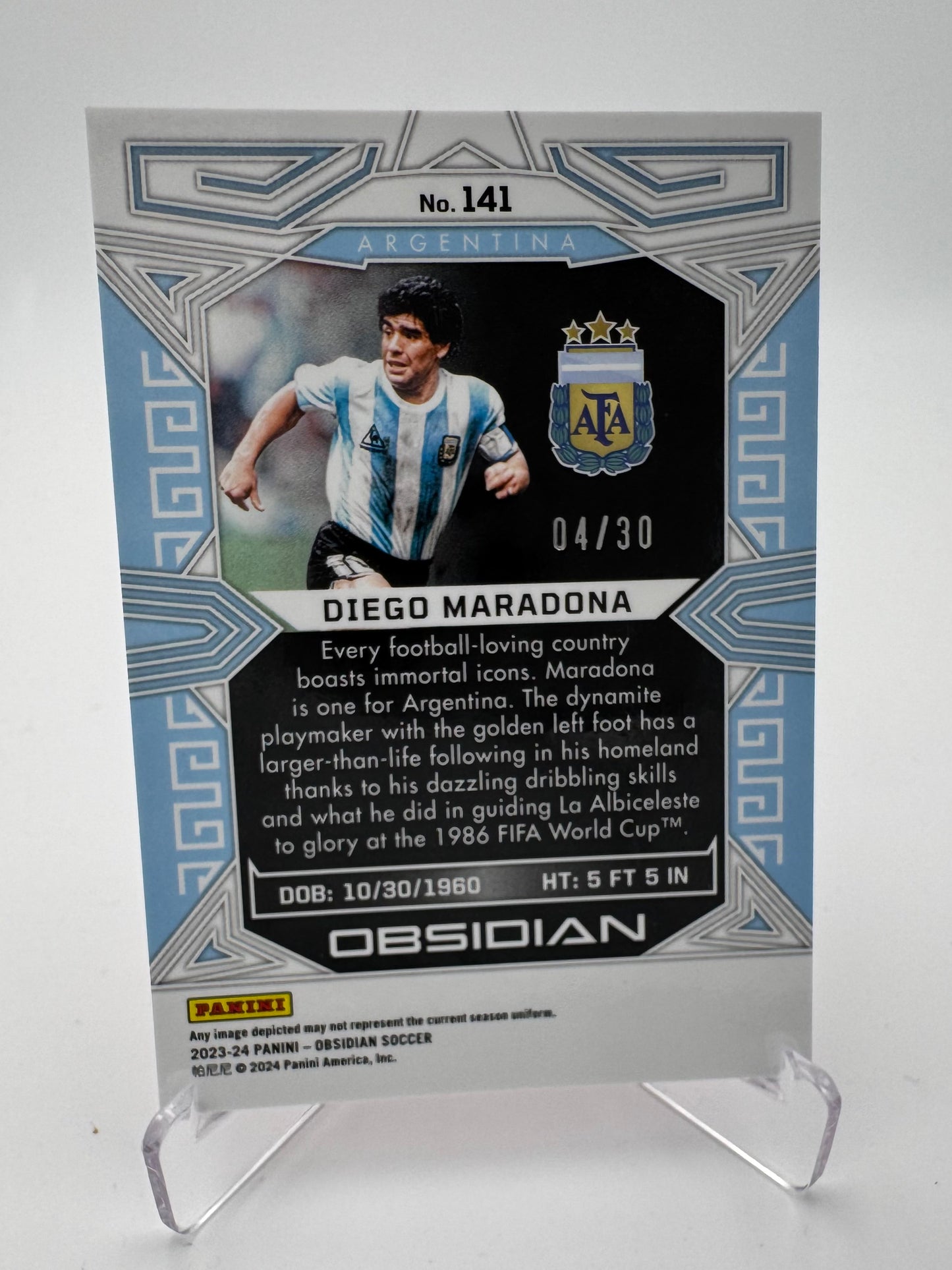 Diego Maradona - Argentina - Panini Obsidian 23/24 - 04/30