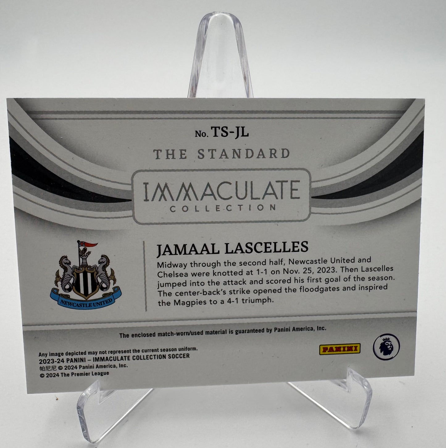 Jamaal Lascelles - Newcastle United - Panini Immaculate 23/24 - Relic The Standard - 75/99