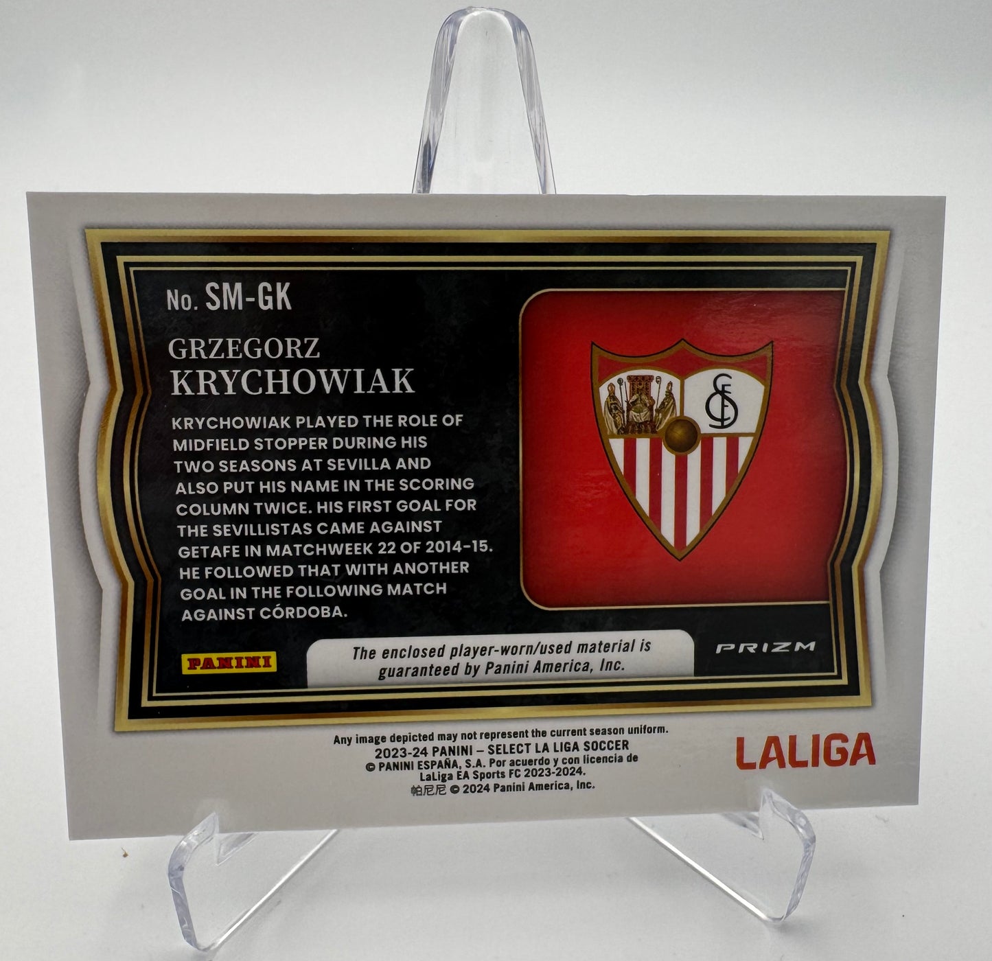 Grzegorz Krychowiak - Sevilla FC - Panini Select La Liga 23/24 - Relic