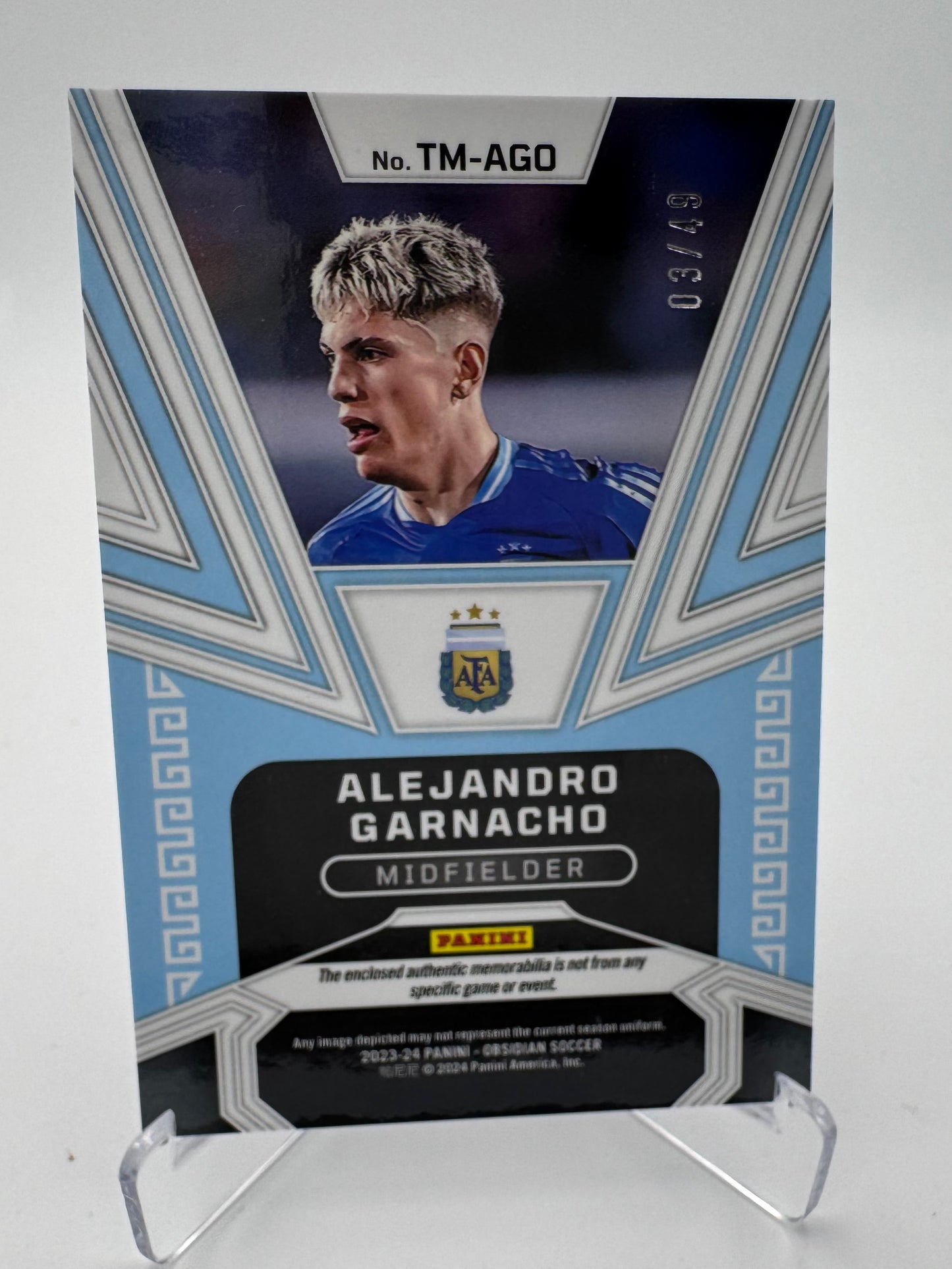 Alejandro Garnacho - Argentina - Panini Obsidian 23/24 - Triple Relic - 03/49