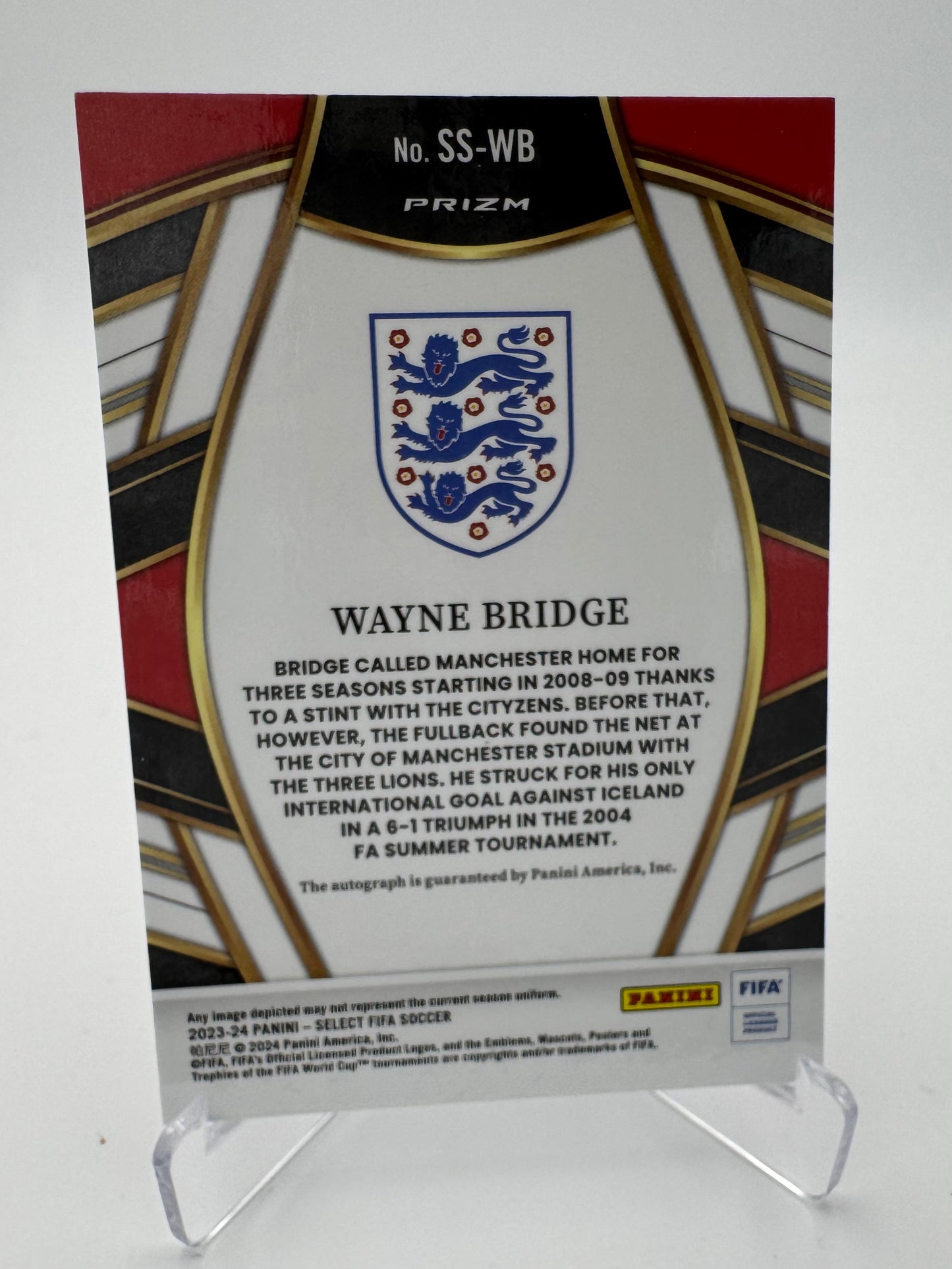 Wayne Bridge - England - Panini Select FIFA 23/24 - Auto Red Variation