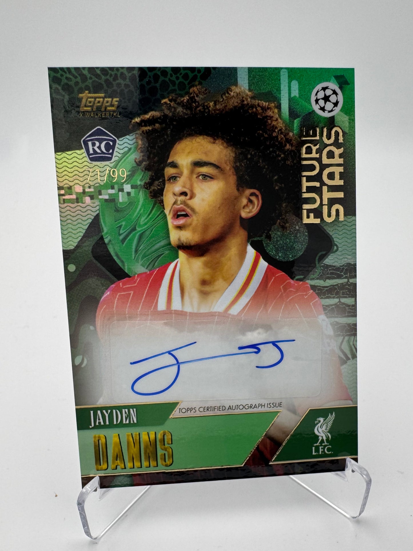 Jayden Danns RC - Liverpool FC - Topps Gold 2024 - Auto - 71/99