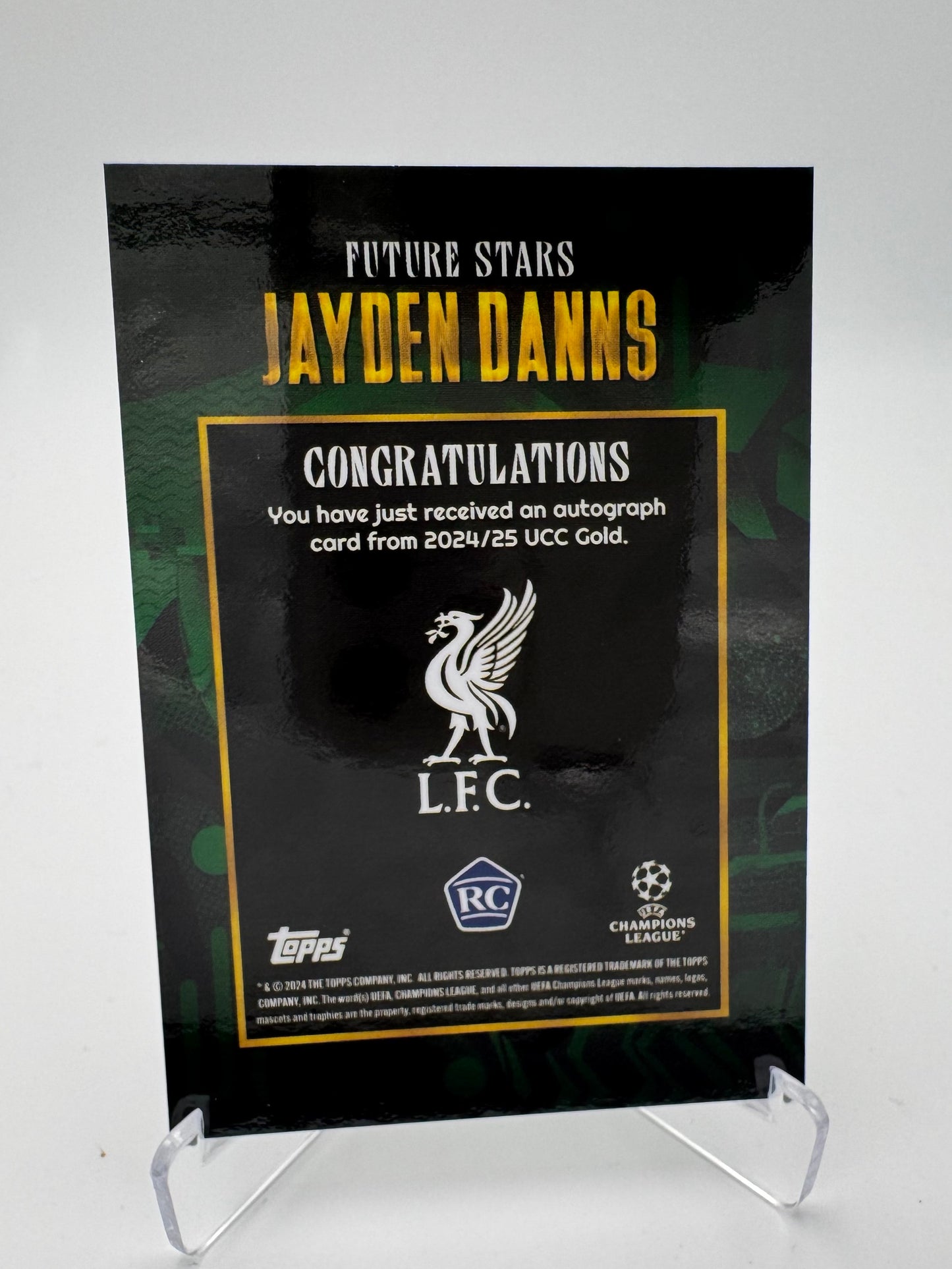 Jayden Danns RC - Liverpool FC - Topps Gold 2024 - Auto - 71/99