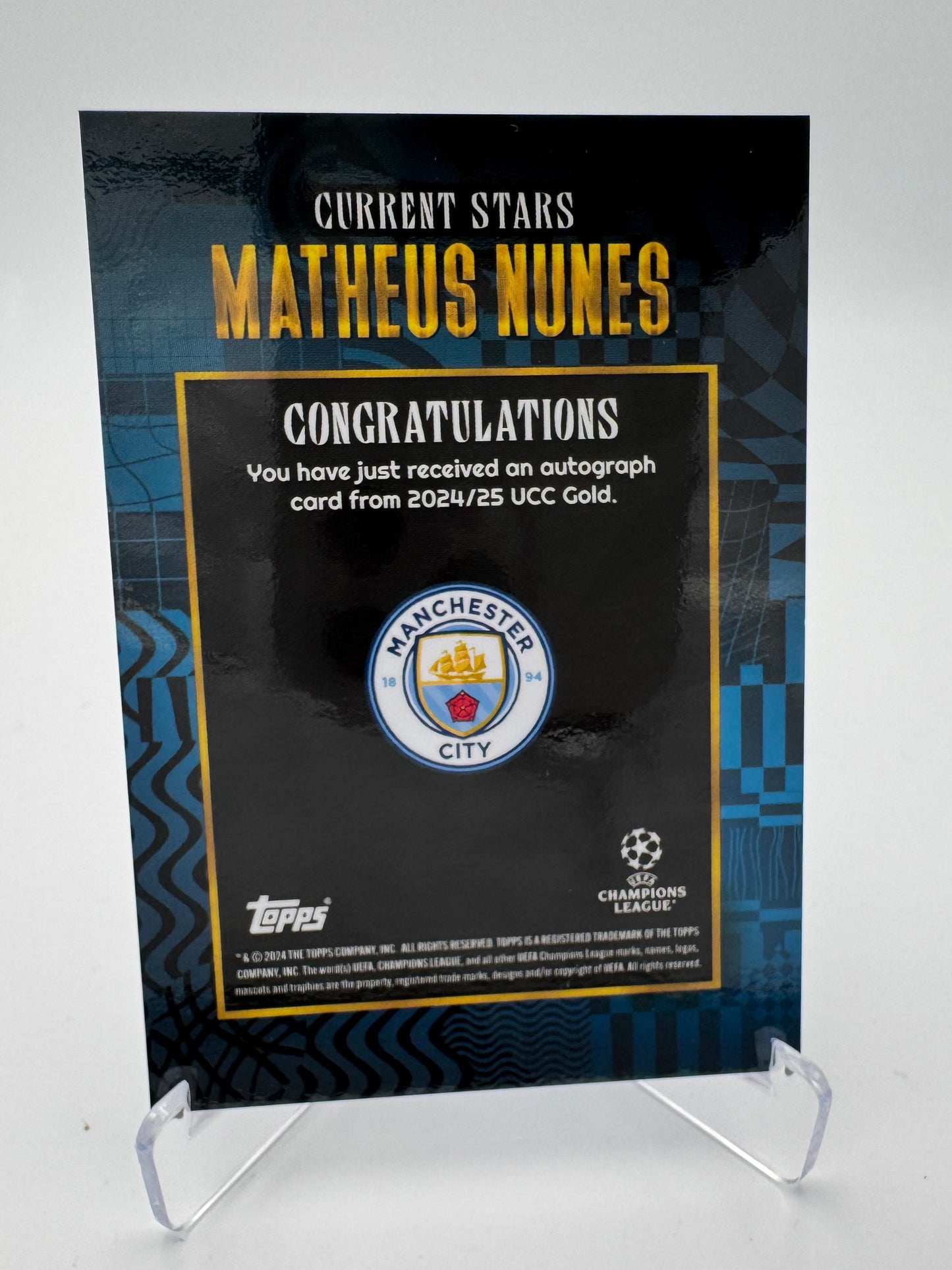 Matheus Nunes - Manchester City - Topps Gold 2024 - Auto - 13/49