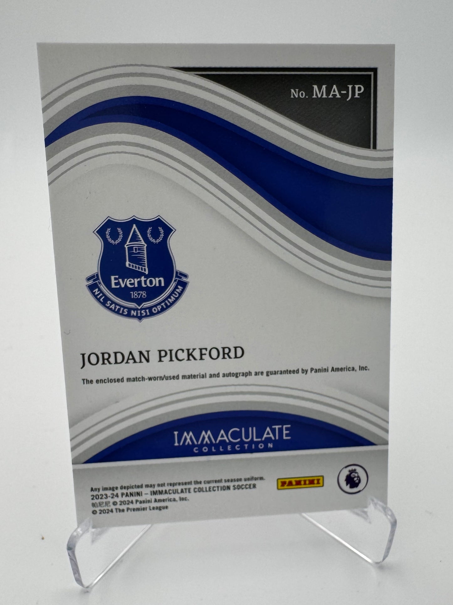 Jordan Pickford - Everton - Panini Immaculate 23/24 - Auto/Relic - 73/99