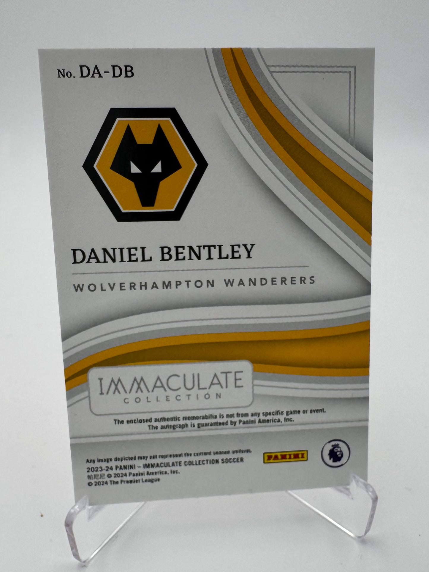 Daniel Bentley - Wolverhampton Wanderers - Panini Immaculate 23/24 - Auto/Relic - 08/99