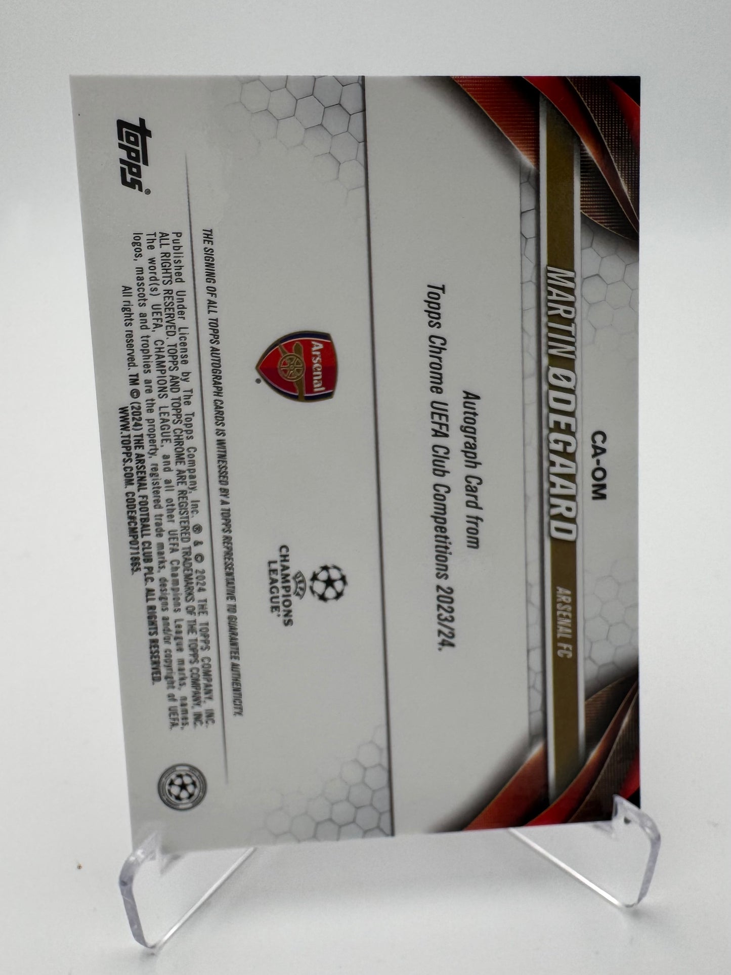 Martin Odegaard - Arsenal - Topps UCC Chrome 2024 - Auto - 179/250