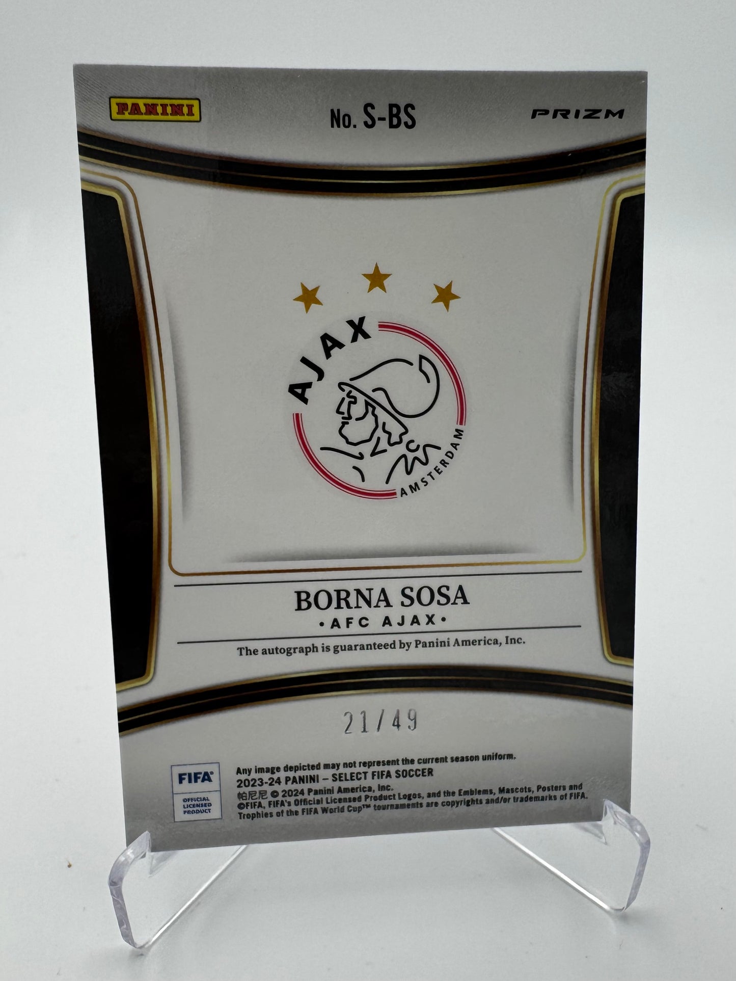 Borna Sosa - AFC Ajax - Panini Select Fifa 23/24 - Auto - 21/49