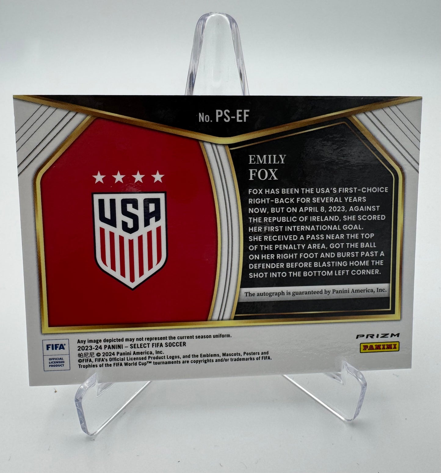 Emily Fox - United States - Panini Select FIFA 23/24 - Auto