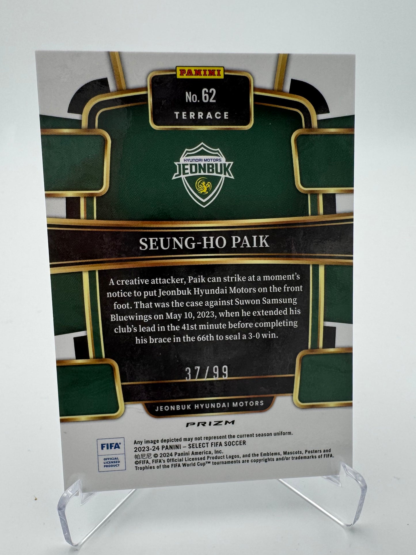 Seung-Ho Paik - Jeonbuk Hyundai Motors - Panini Select FIFA 23/24 - 37/99