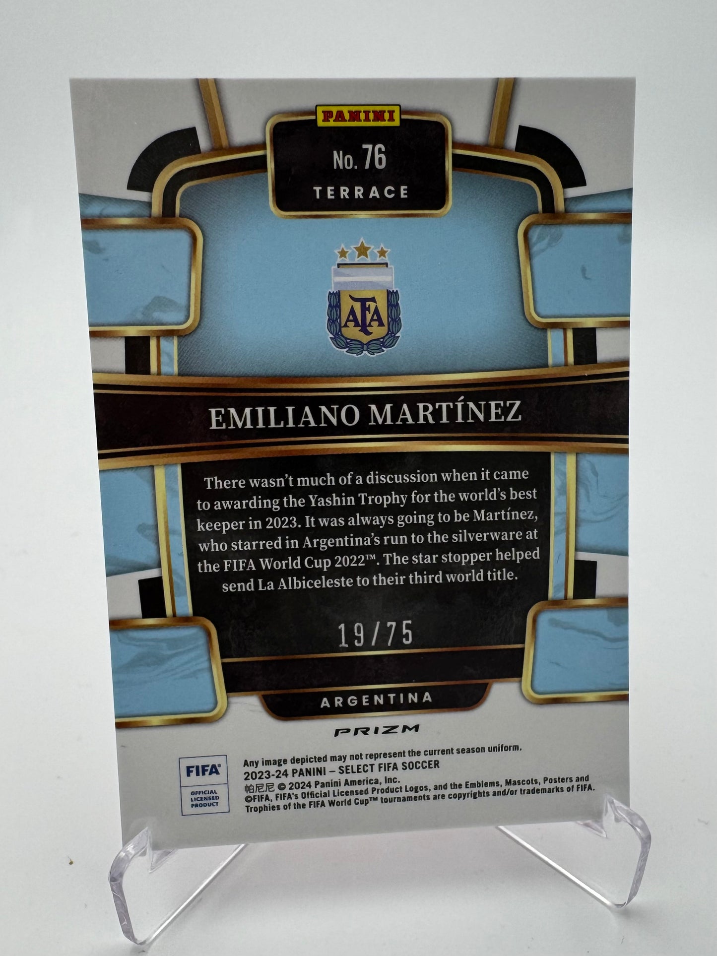 Emiliano Martinez - Argentina - Panini Select FIFA 23/24- 19/75