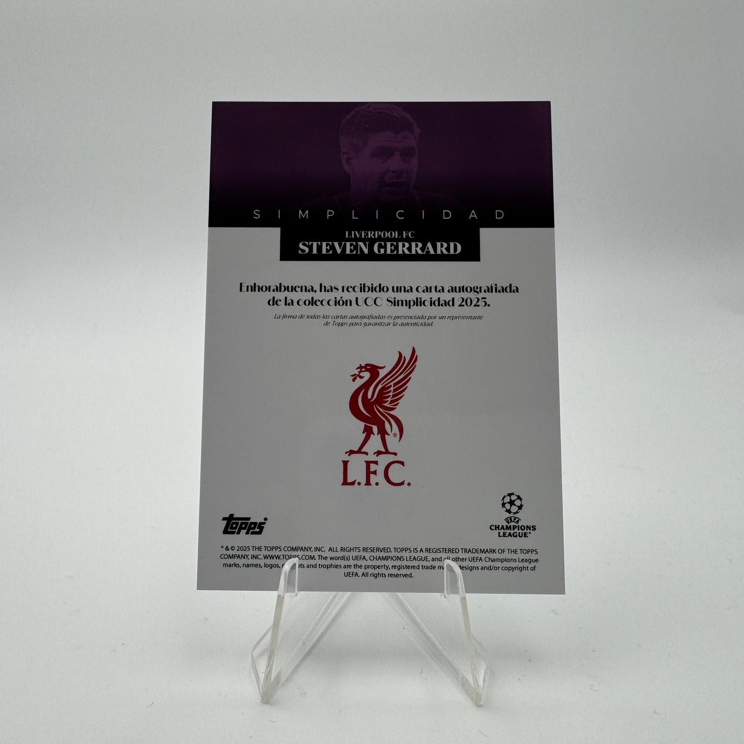 Steven Gerrard - Liverpool FC - Topps Simplicidad - Autograph - 10/25