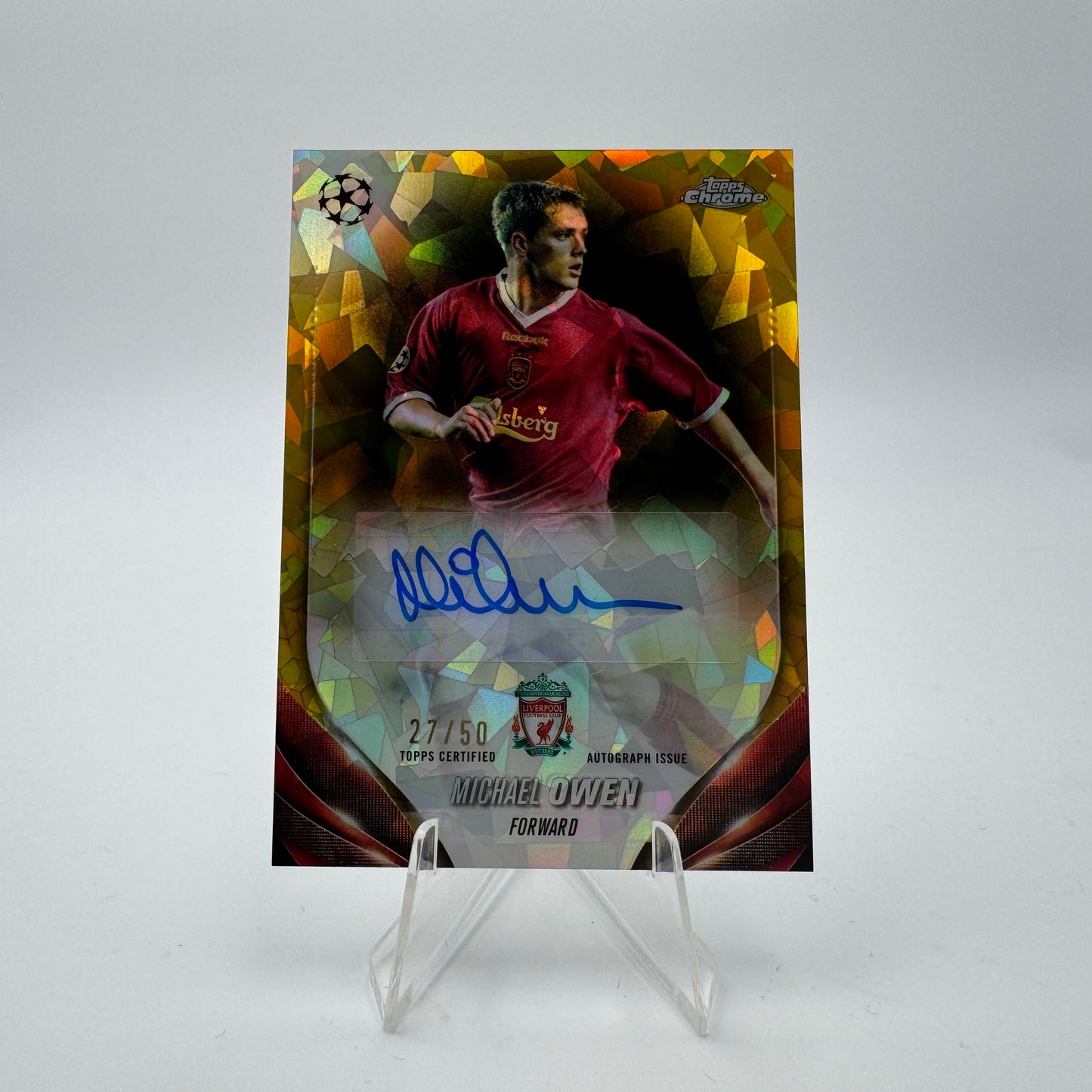 Michael Owen - Liverpool FC - Topps Chrome Sapphire UCC - Autograph - 27/50