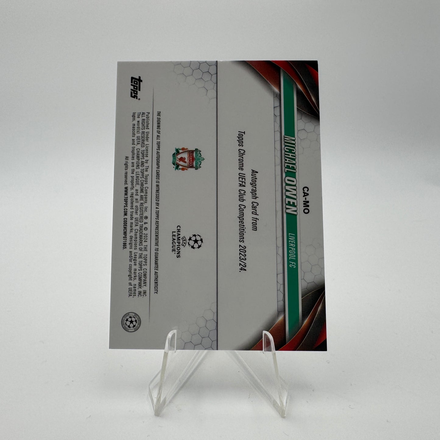 Michael Owen - Liverpool FC - Topps Chrome Sapphire UCC - Autograph - 27/50