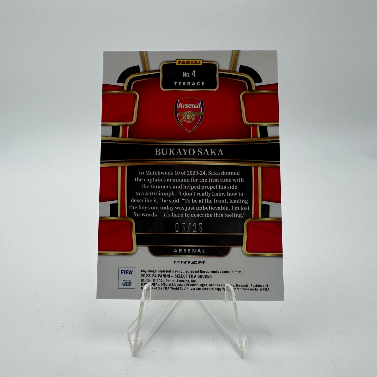 Bukayo Saka - Arsenal - Panini Select Fifa 23/24 - 05/25