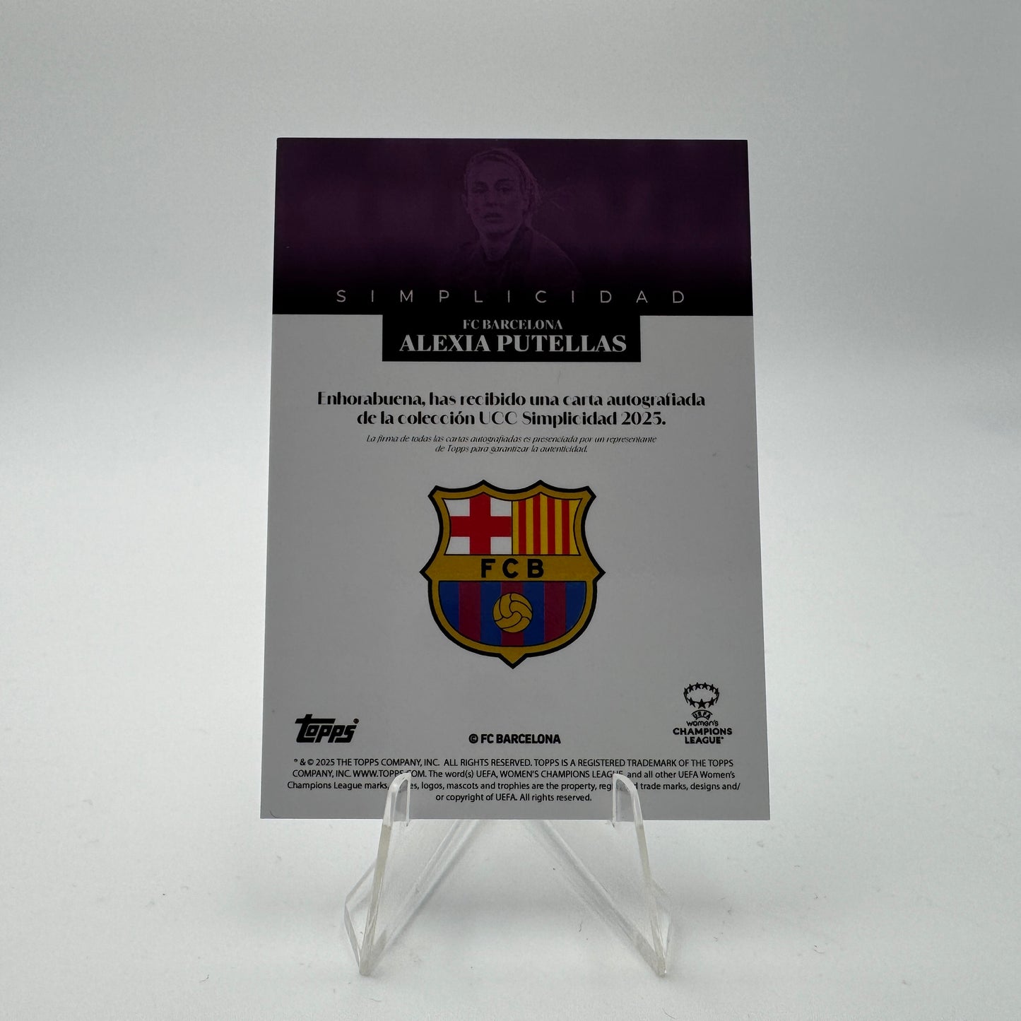 Alexia Putellas - FC Barcelona - Topps Simplicidad - Autograph 01/25