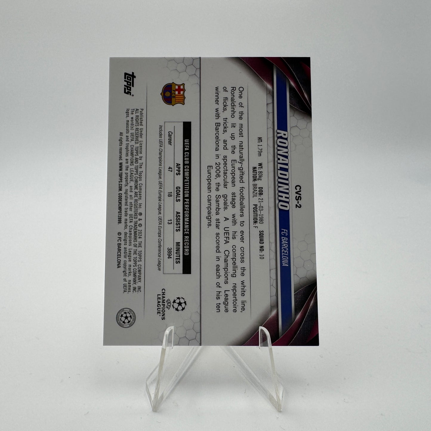 Ronaldinho - FC Barcelona - Topps Chrome Sapphire UCC - SSP 56/75