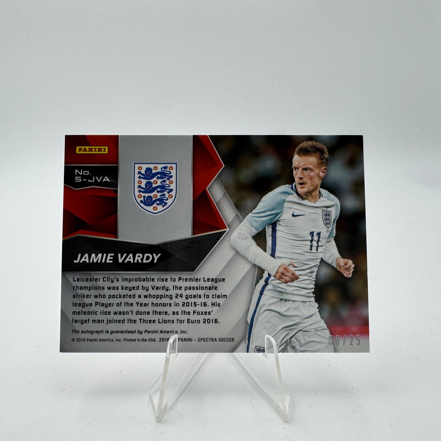 Jamie Vardy - England - Panini Spectra 2016/17 - Autograph 06/25