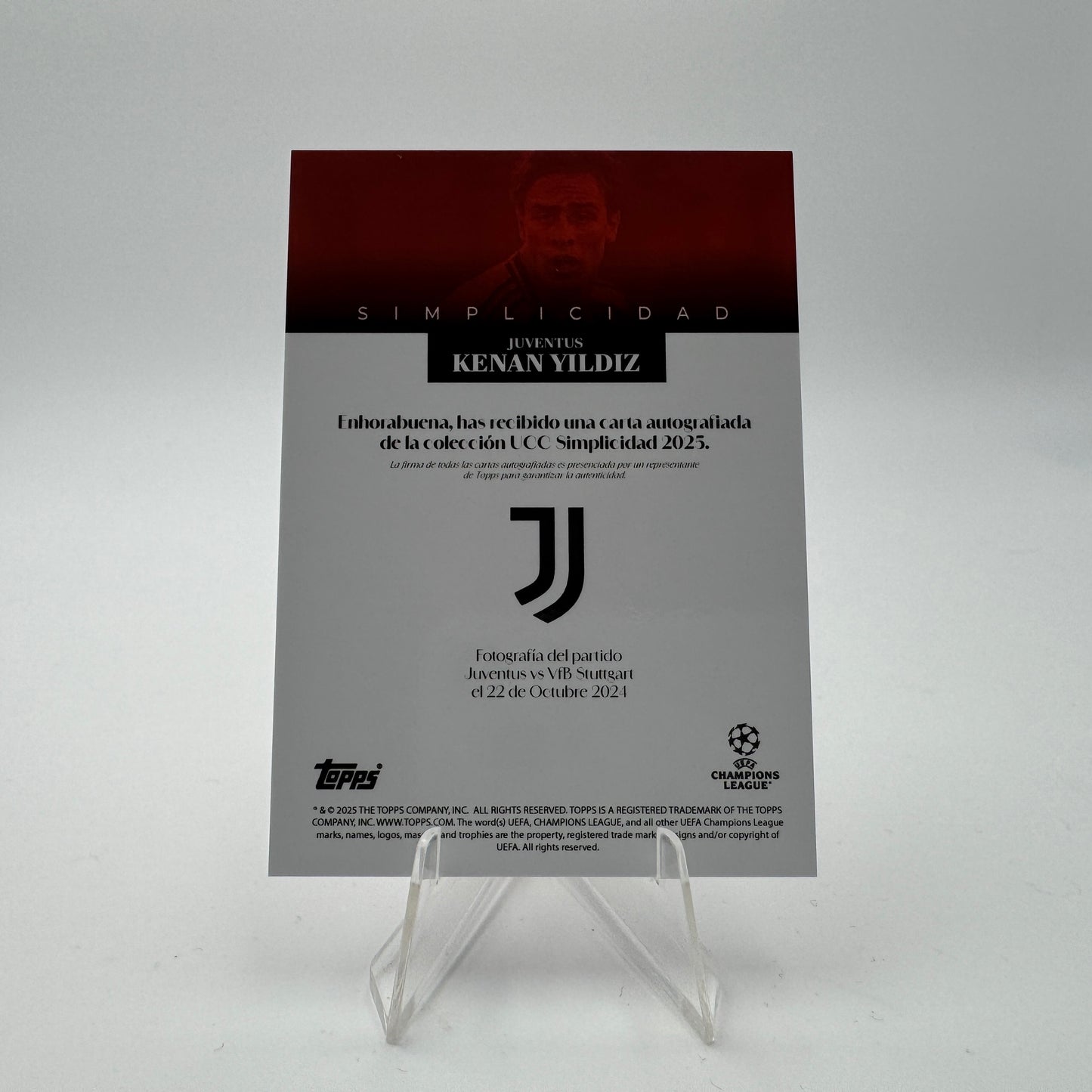 Kenan Yildiz - Juventus - Topps Simplicidad 2025 - Autograph 07/10