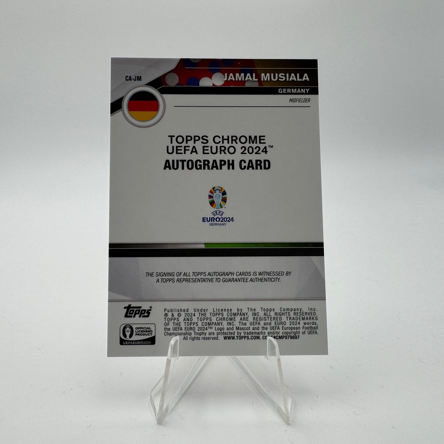 Jamal Musiala - Germany - Topps Chrome Euro 2024 - Autograph 05/10