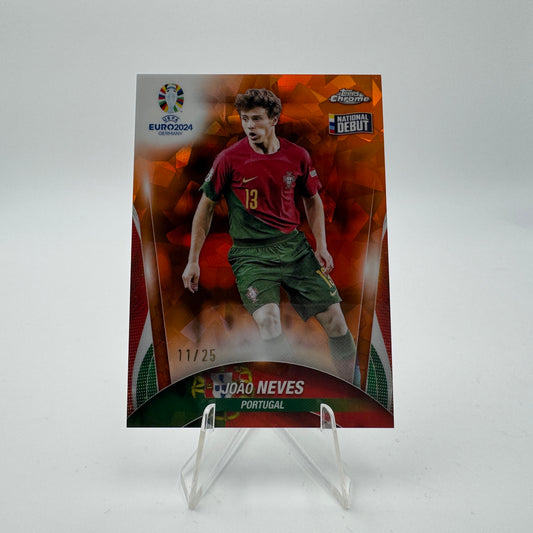 Joao Neves - Portugal - Topps Chrome Sapphire Euro 2024 - 11/25 National Debut