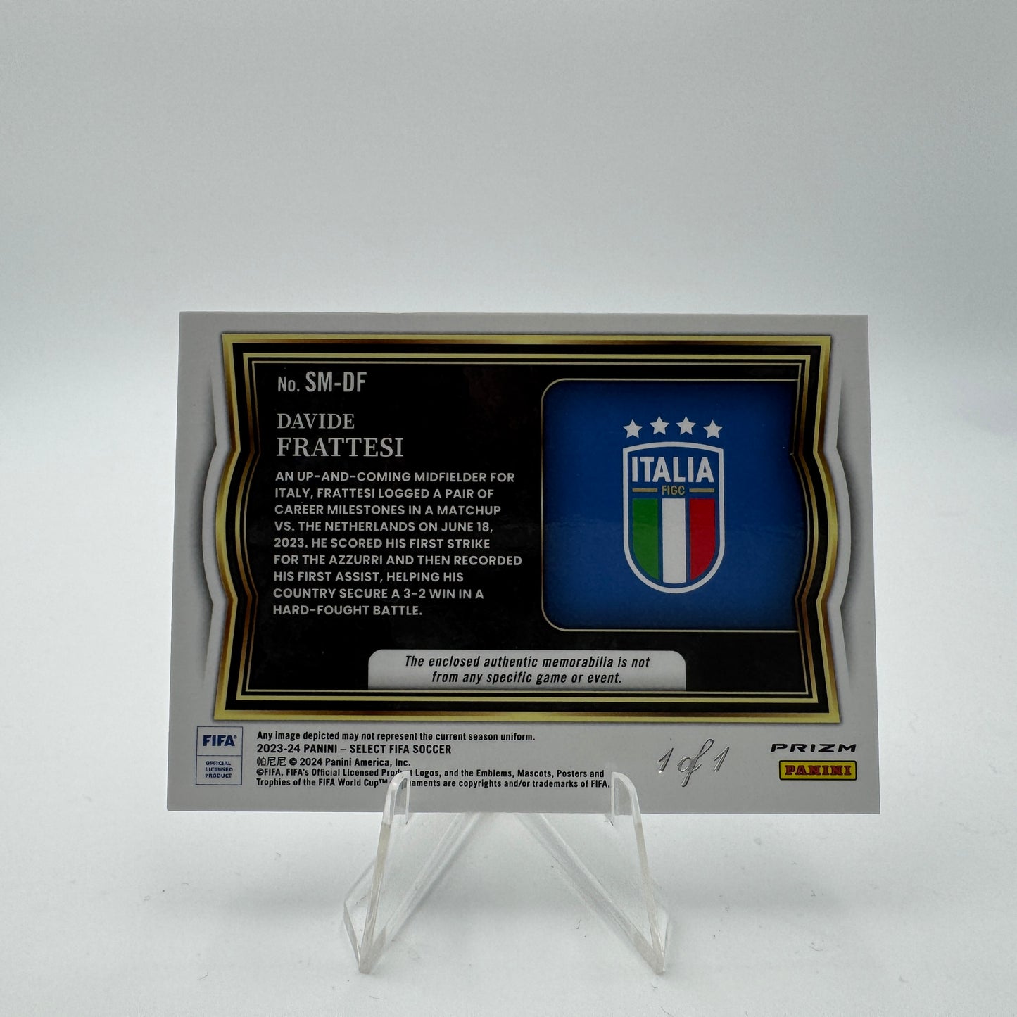 Davide Frattesi - Italy - Panini Select FIFA 23/24 - Relic - 1/1