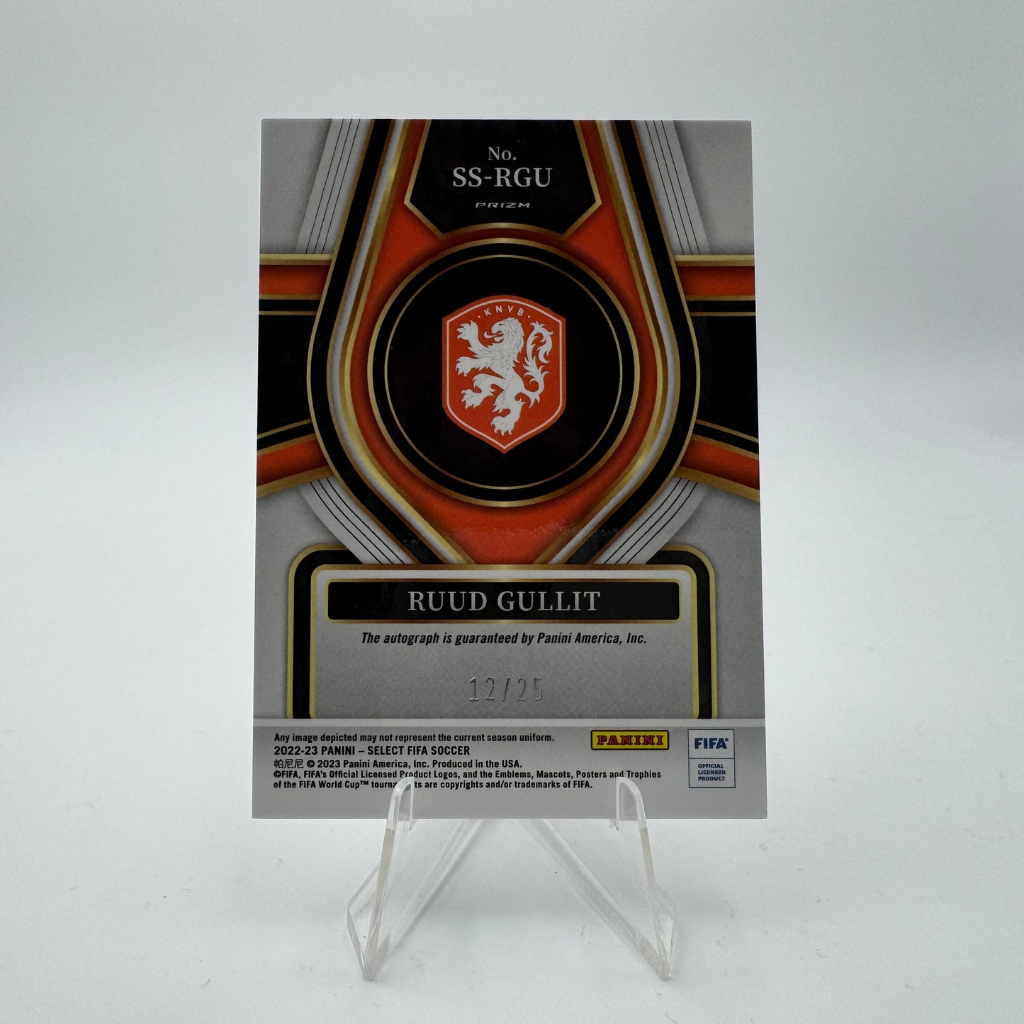 Ruud Gullit - Netherlands - Panini Select FIFA 22/23 - Autograph 12/25 Tie Dye
